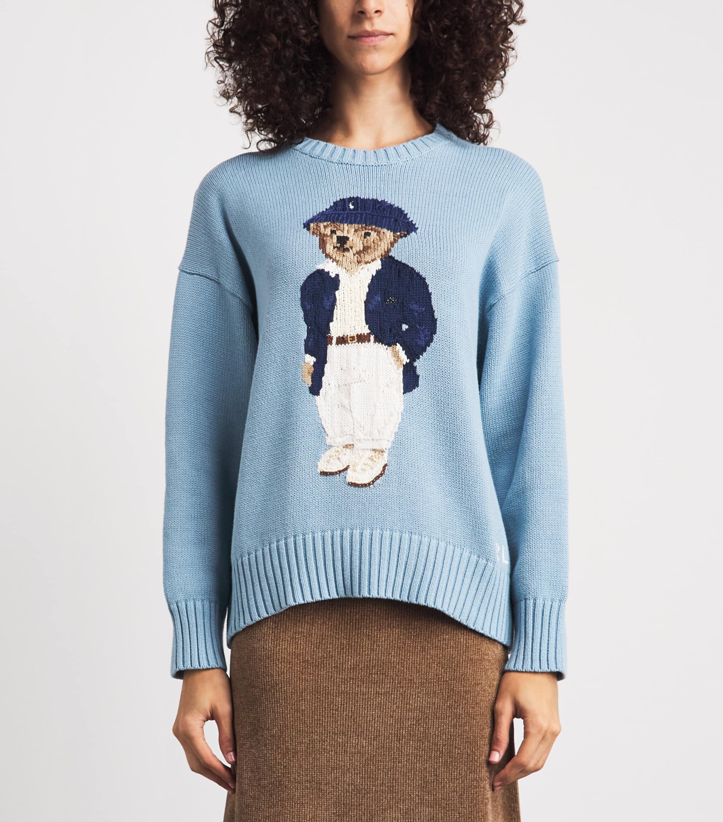 Polo Ralph Lauren Womens Cotton Polo Bear Sweater Blue Note Image 4