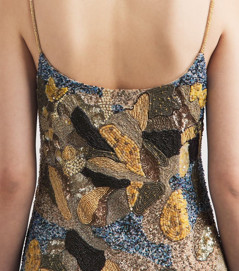 Cult Gaia Womens Beaded Bebe Mini Dress Wild Dahlia Image 3