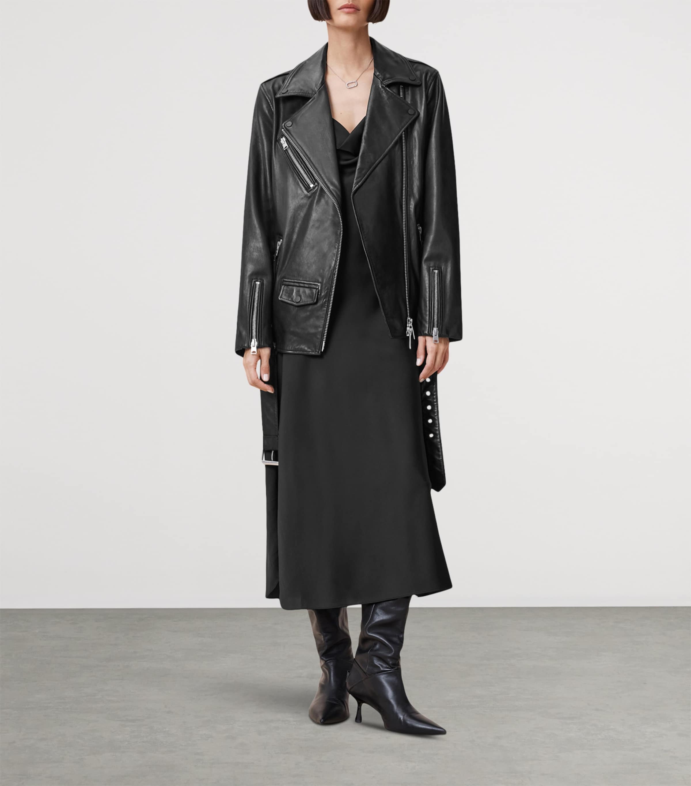 Leather Billie Biker Jacket BLACK Image 2