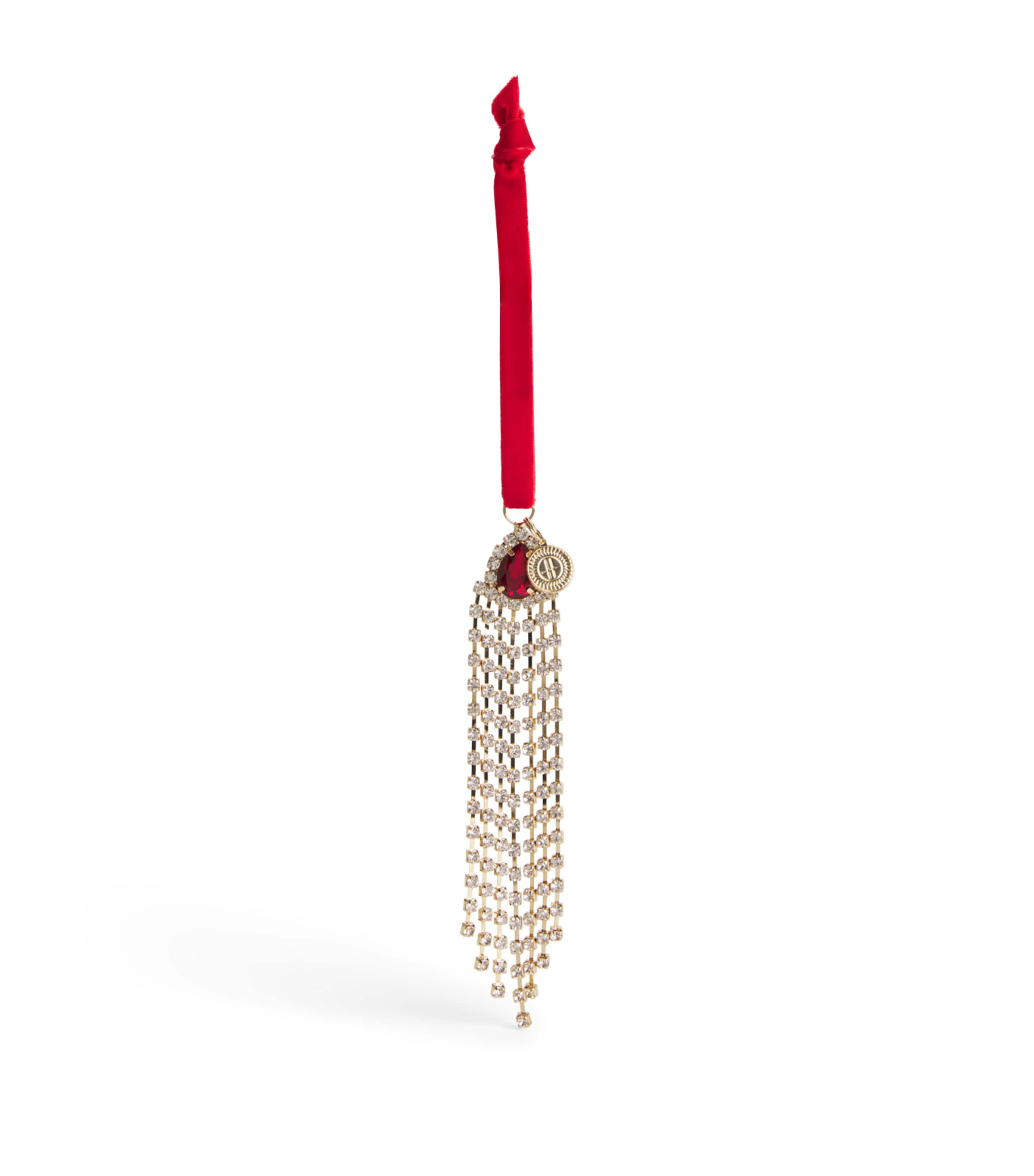 Harrods Crystal-Embellished Drop Tree Decoration Blue Image 1