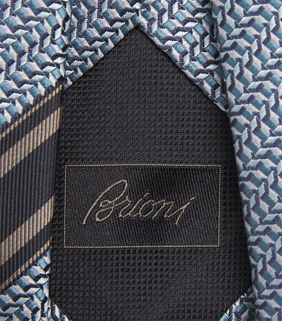 Brioni Silk Geometric-Jacquard Tie Image 3