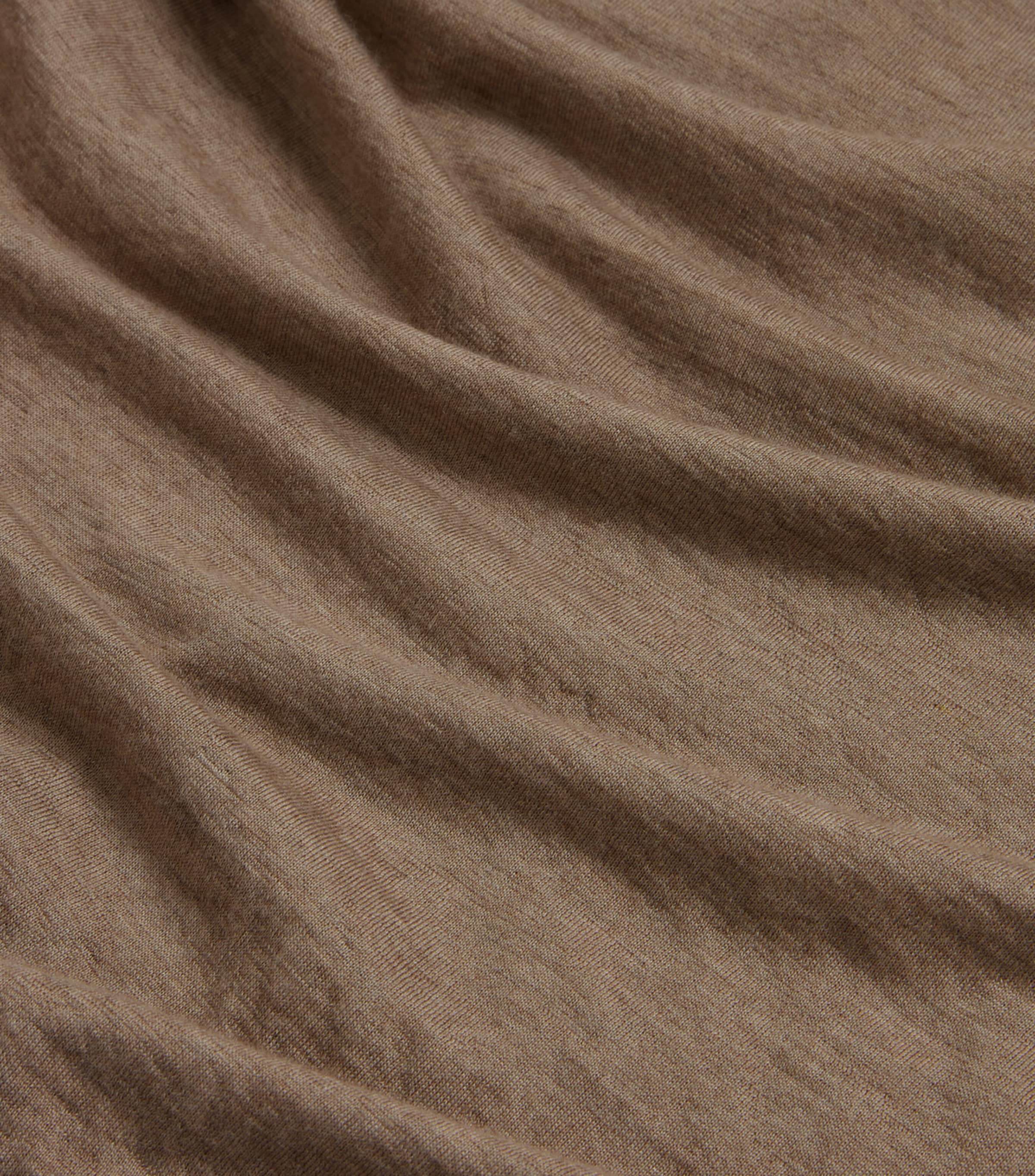 Superfine Cashmere Long-Sleeve Polo Shirt 254MID NATURAL Image 5