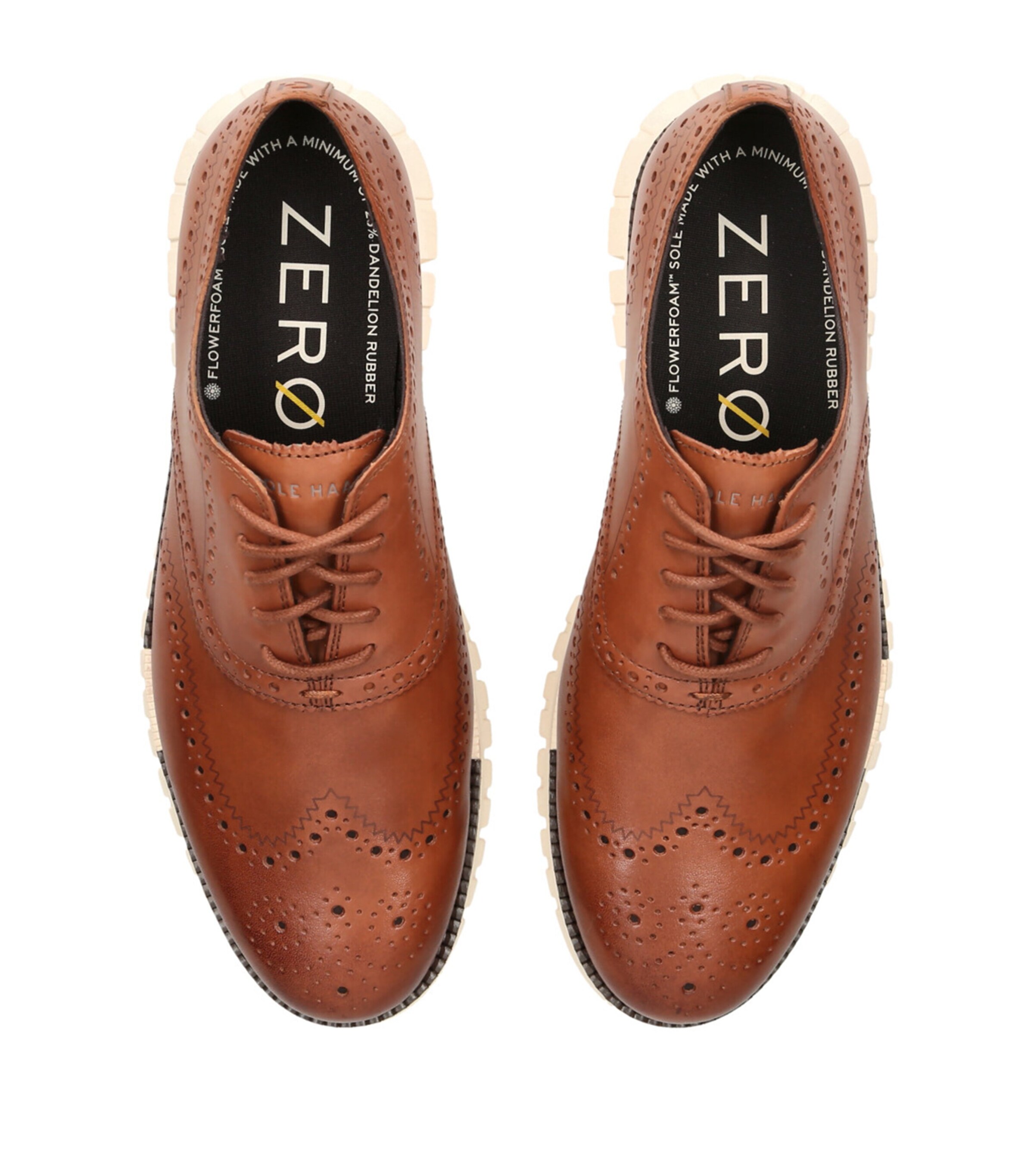 ZERØGRAND Wingtip Oxford Shoes TAN Image 4