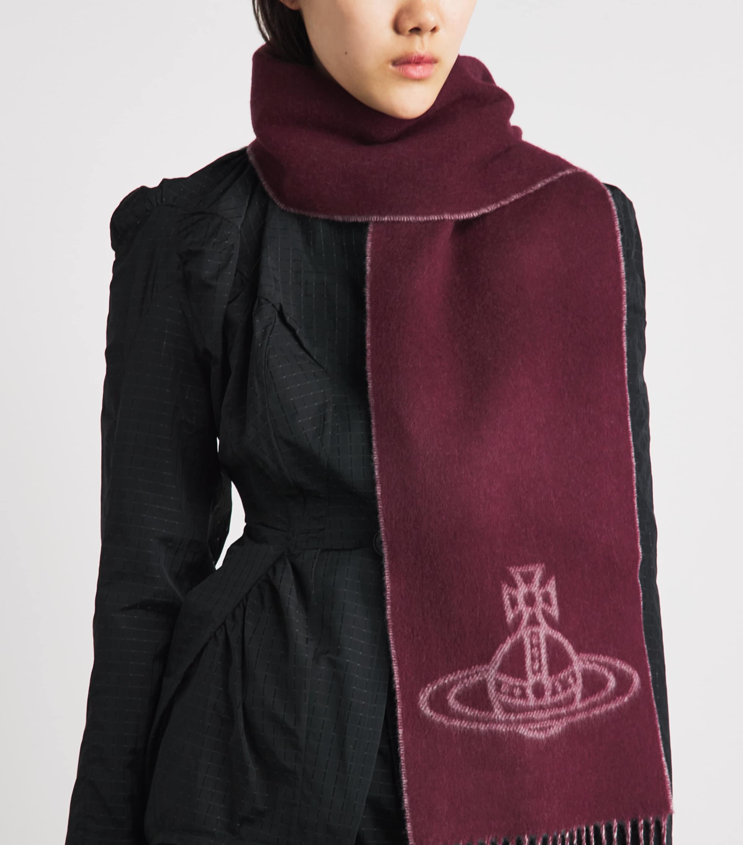 Vivienne Westwood Wool Orb Scarf Bordeaux Image 2
