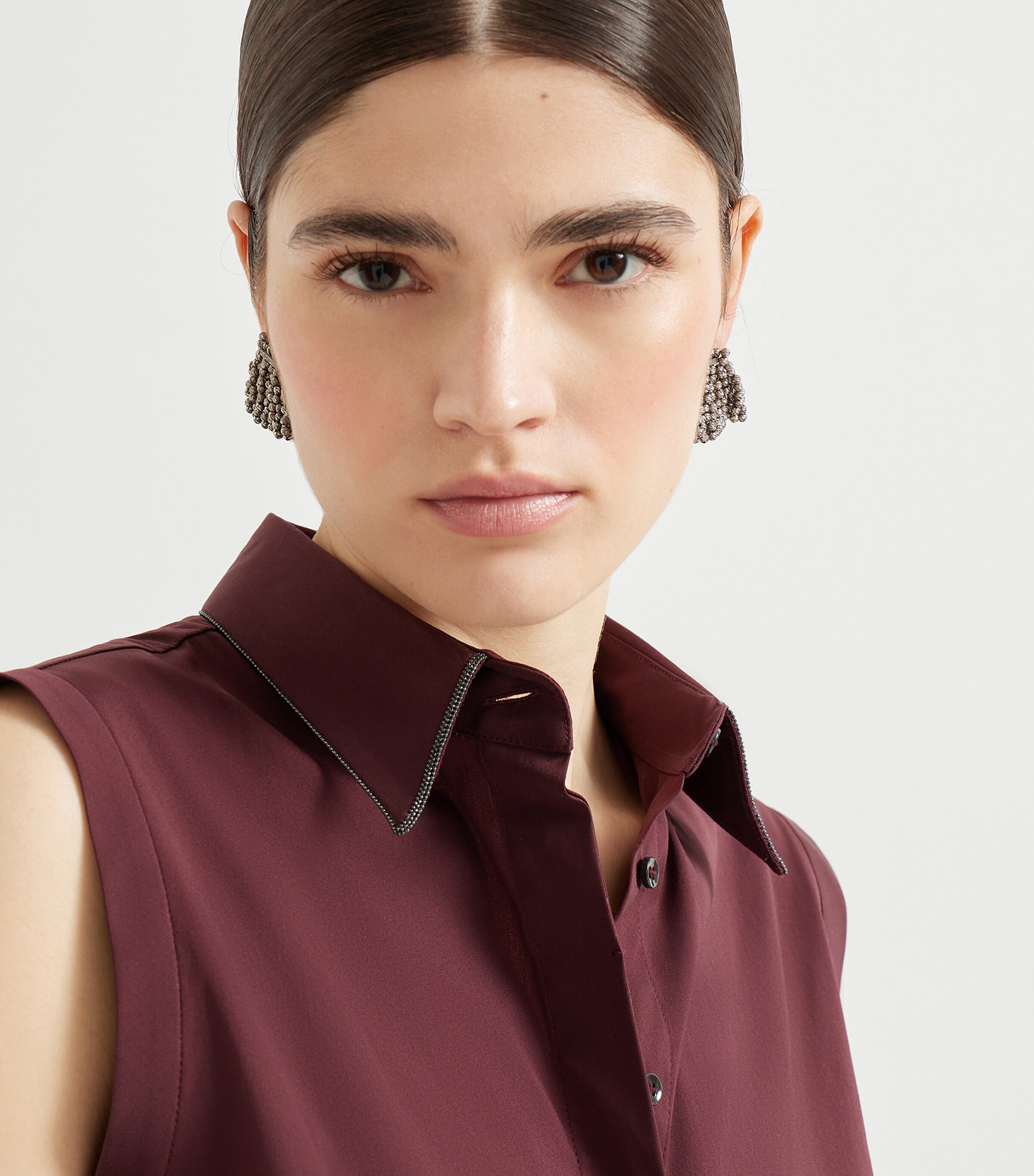 Cotton-Blend Sleeveless Shirt C4242 Image 6