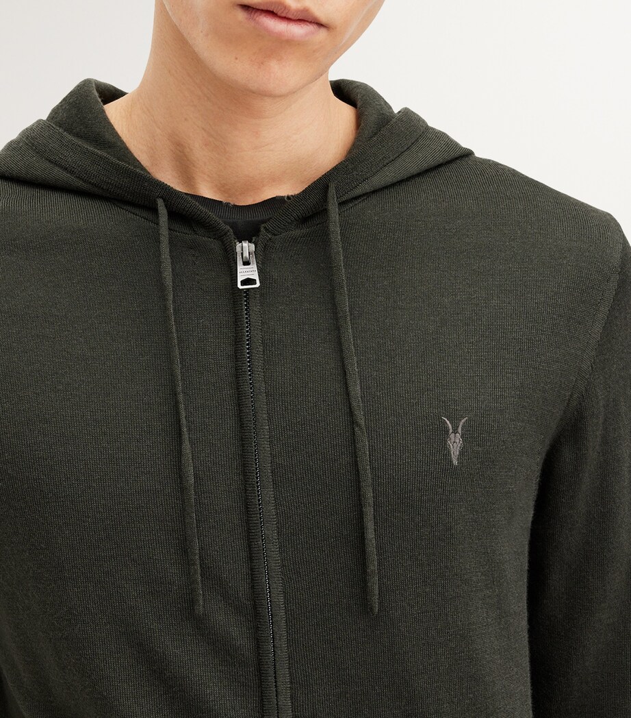 All Saints Merino Hoodies Allsaints Logo Black Bone Long Sleeve