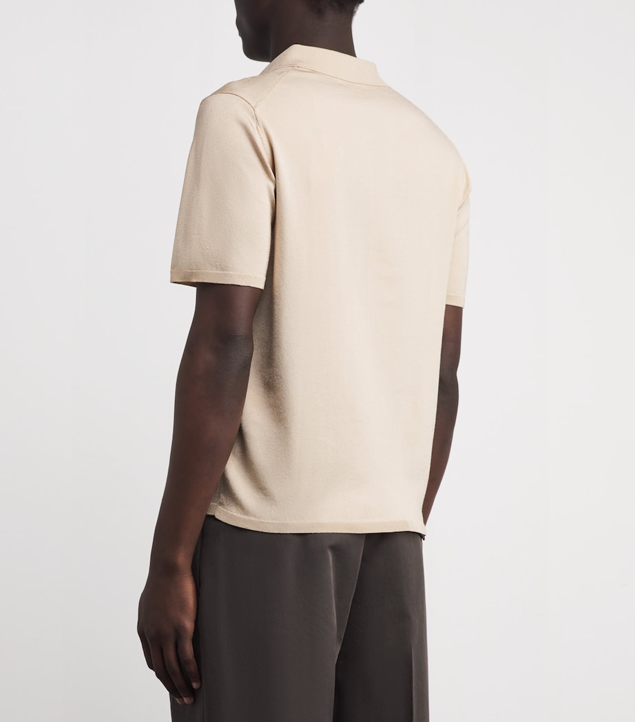 Knitted Polo Shirt BEIGE Image 4