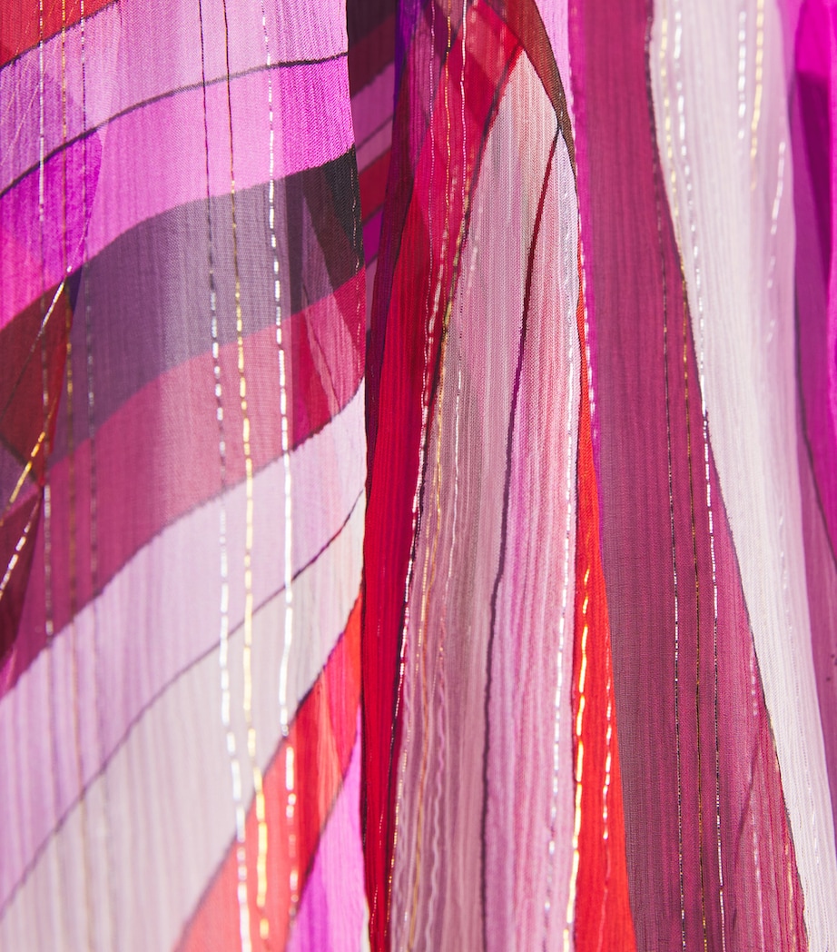 Silk Chiffon Iride Print Dress (4-14 Years) 513ROFUCHSIA/RED Image 3