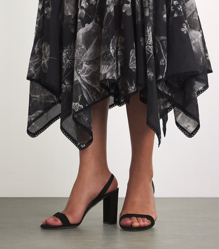 Suede So Nude Block Sandals 85 BLACK Image 2