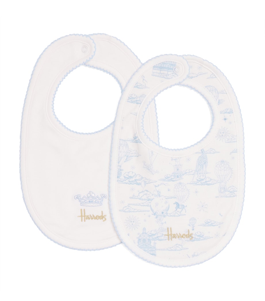 Cotton Balloon Bib (Set of 2) BLUE Image 1
