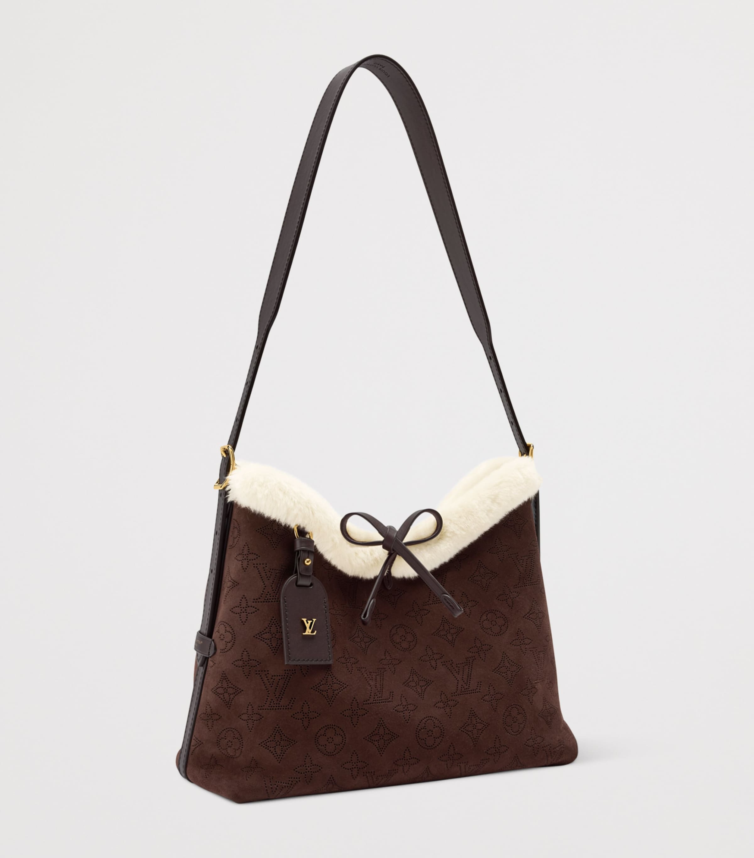 Suede CarryAll PM Shoulder Bag CHOCOLATE BROWN Image 2