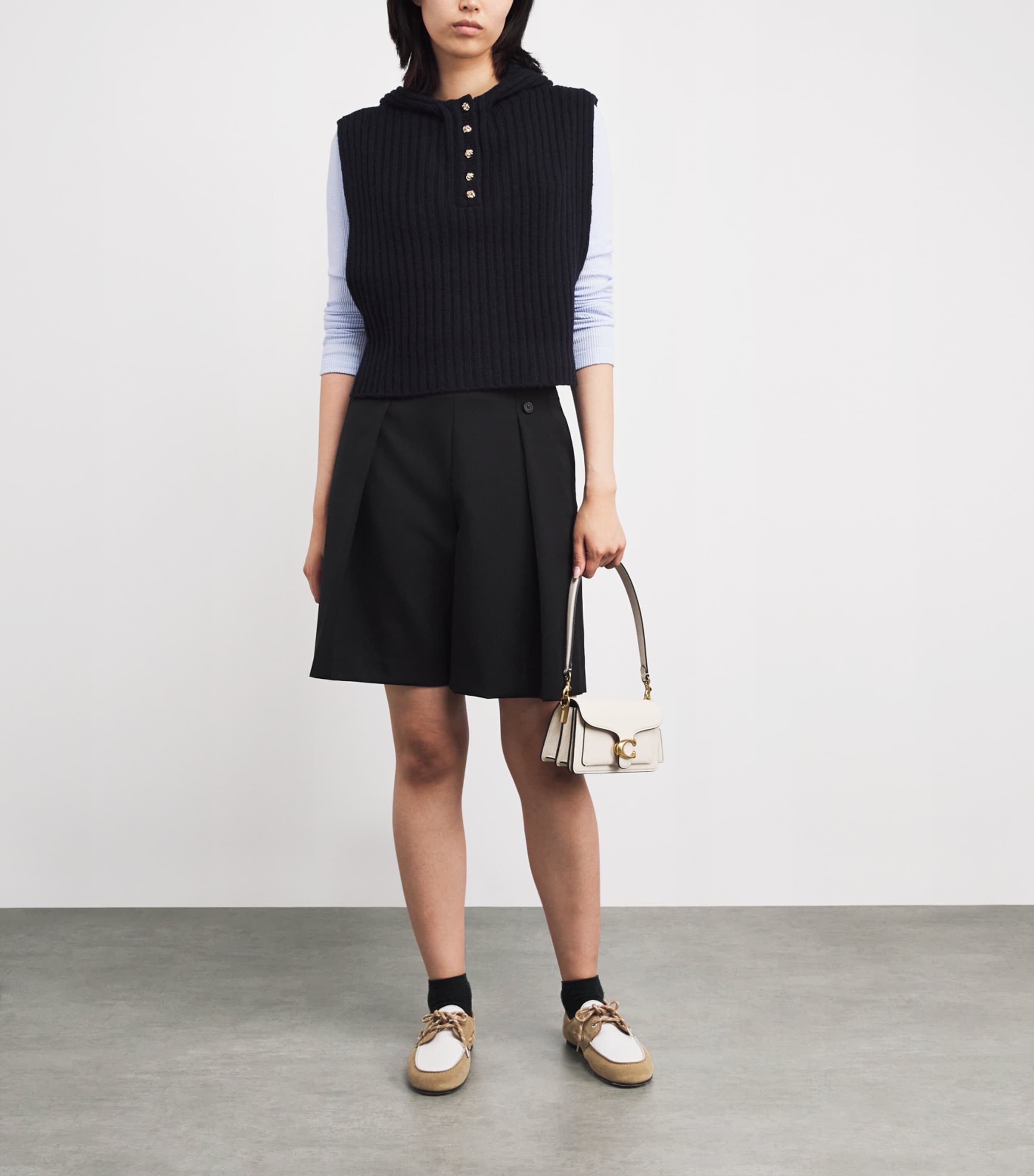 Wool Hooded Collar NAVY BLUE Image 2