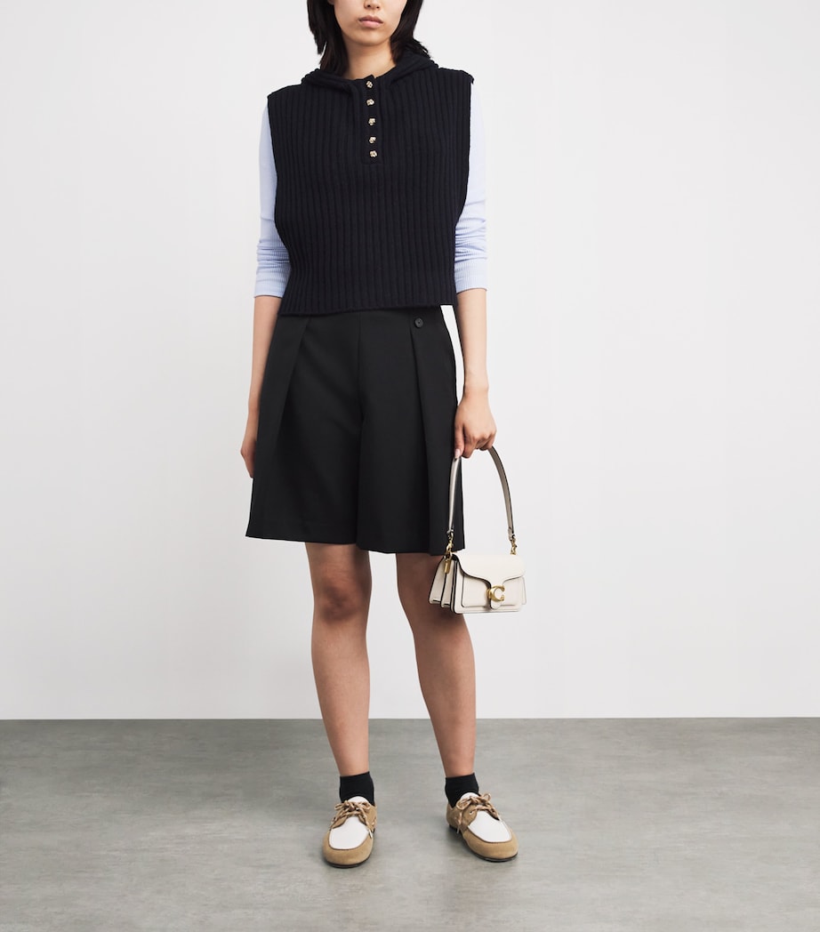 Wool Hooded Collar NAVY BLUE Image 2