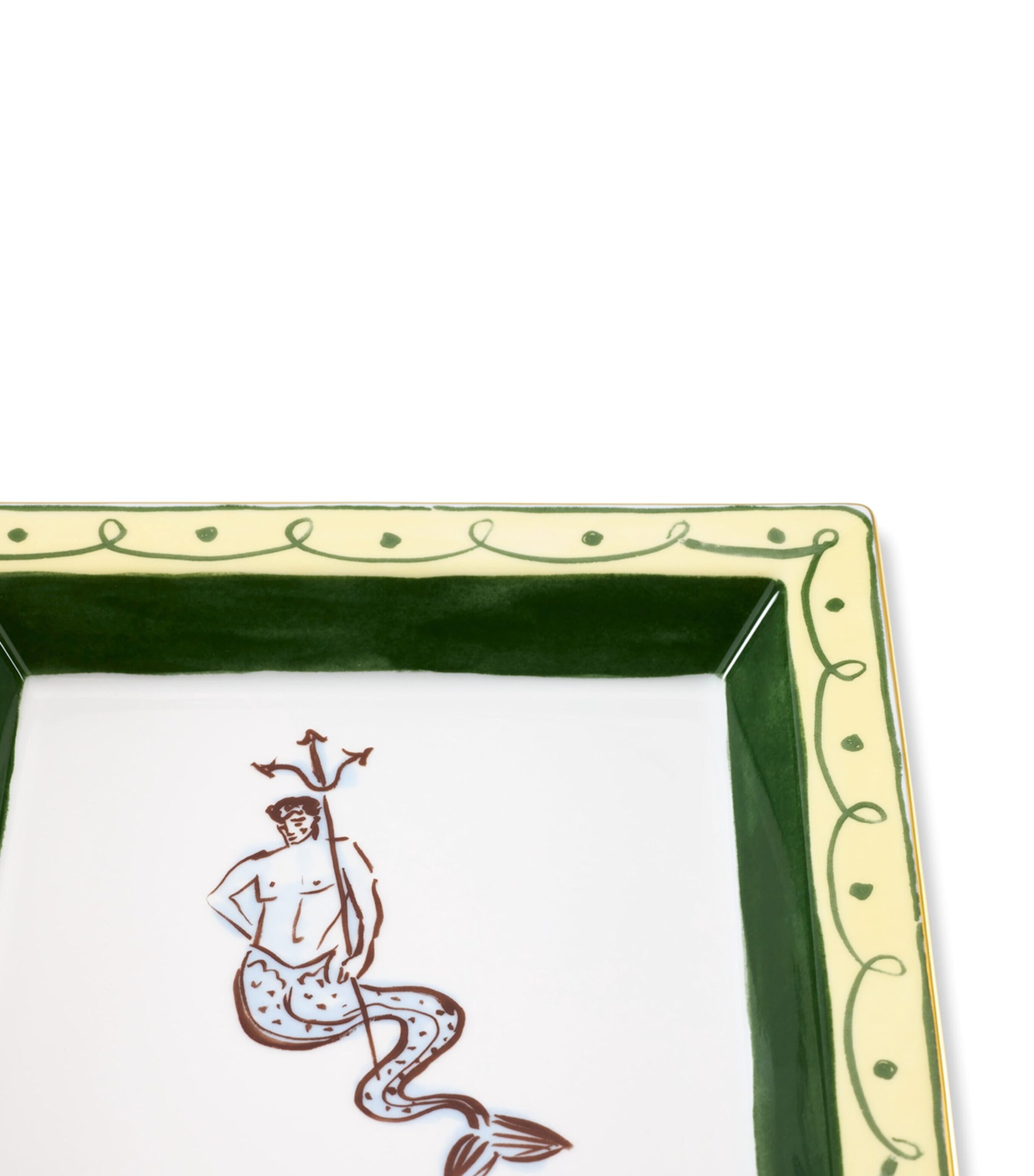 GINORI 1735 Porcelain Il Viaggio di Nettuno Square Tray (24.5cm) Image 2