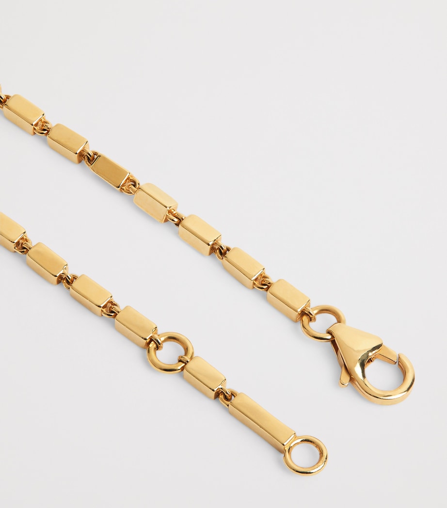 Suzanne Kalan Yellow Gold and Diamond Medium Block Chain Bracelet Yg/wd Image 4