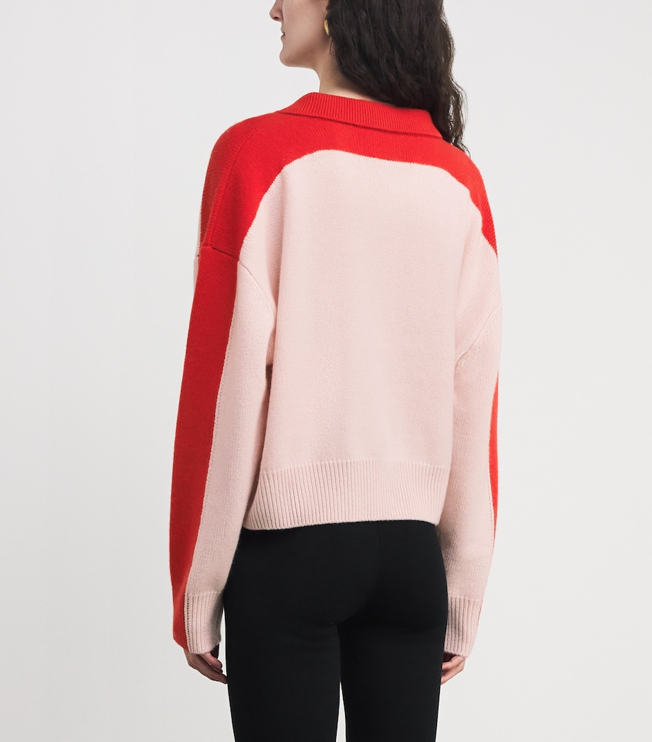 Soft Goat Womens Cashmere Polo-Neck Sweater Powder Image 5