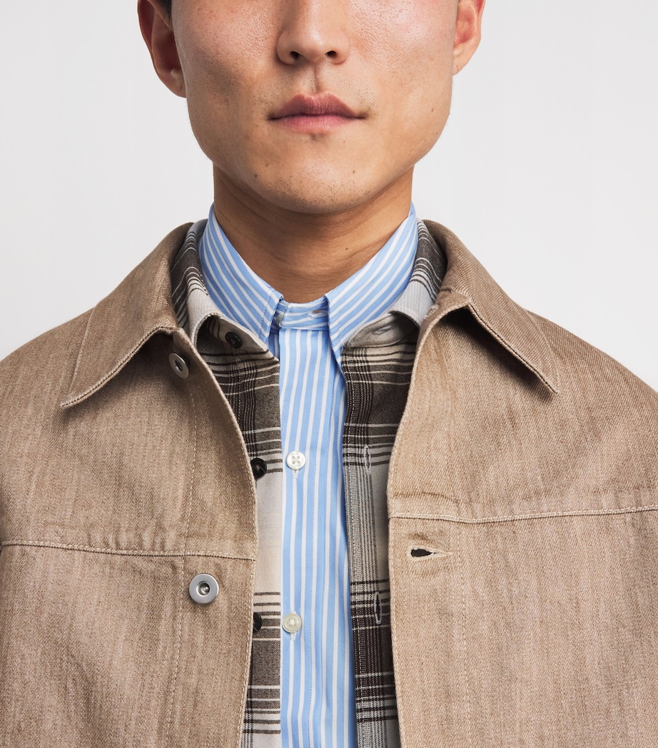 Stretch-Cotton Poplin Stripe Shirt BLUE WHITE Image 6