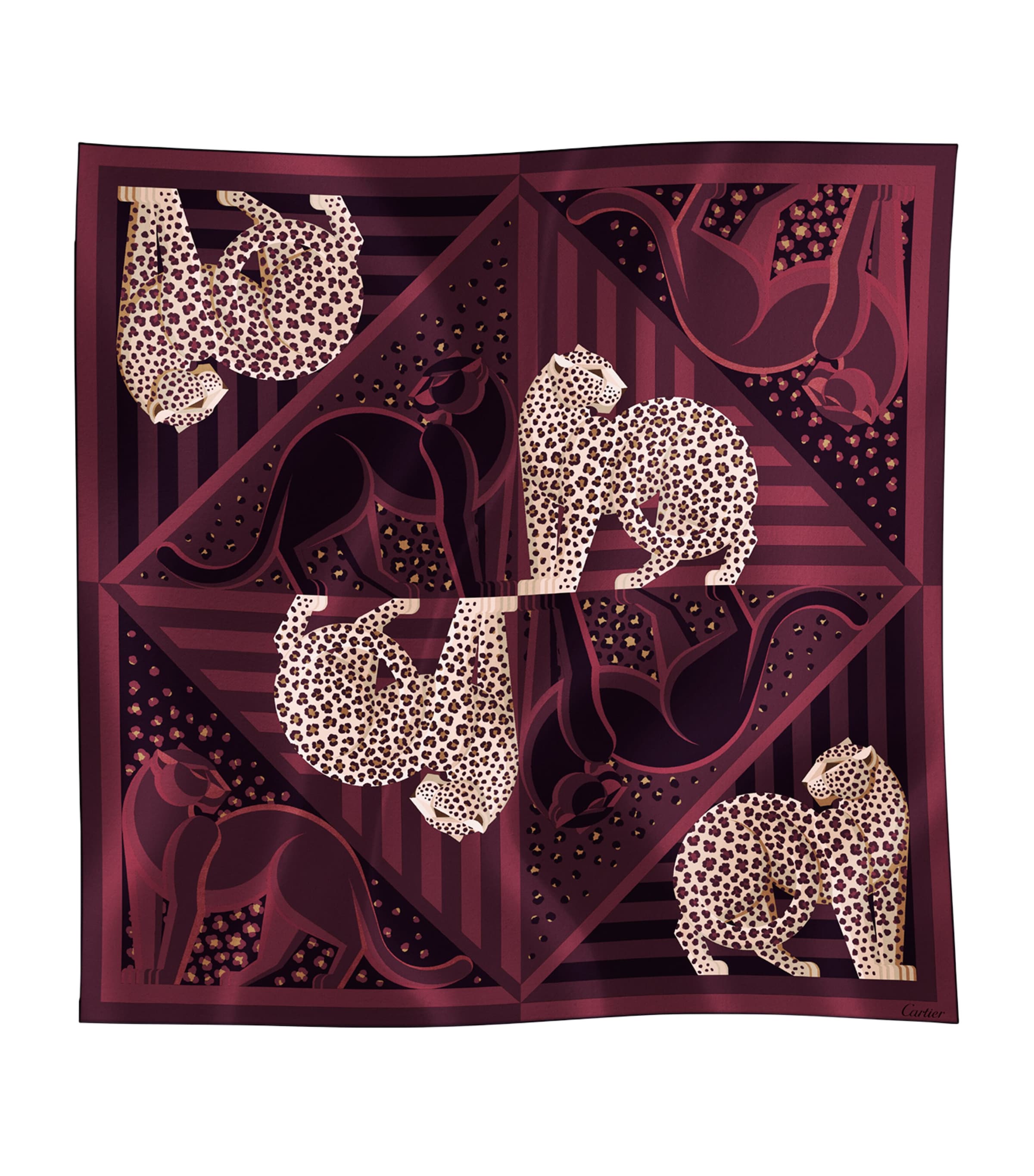 Silk Panthère Illusion Scarf GRAPE Image 1