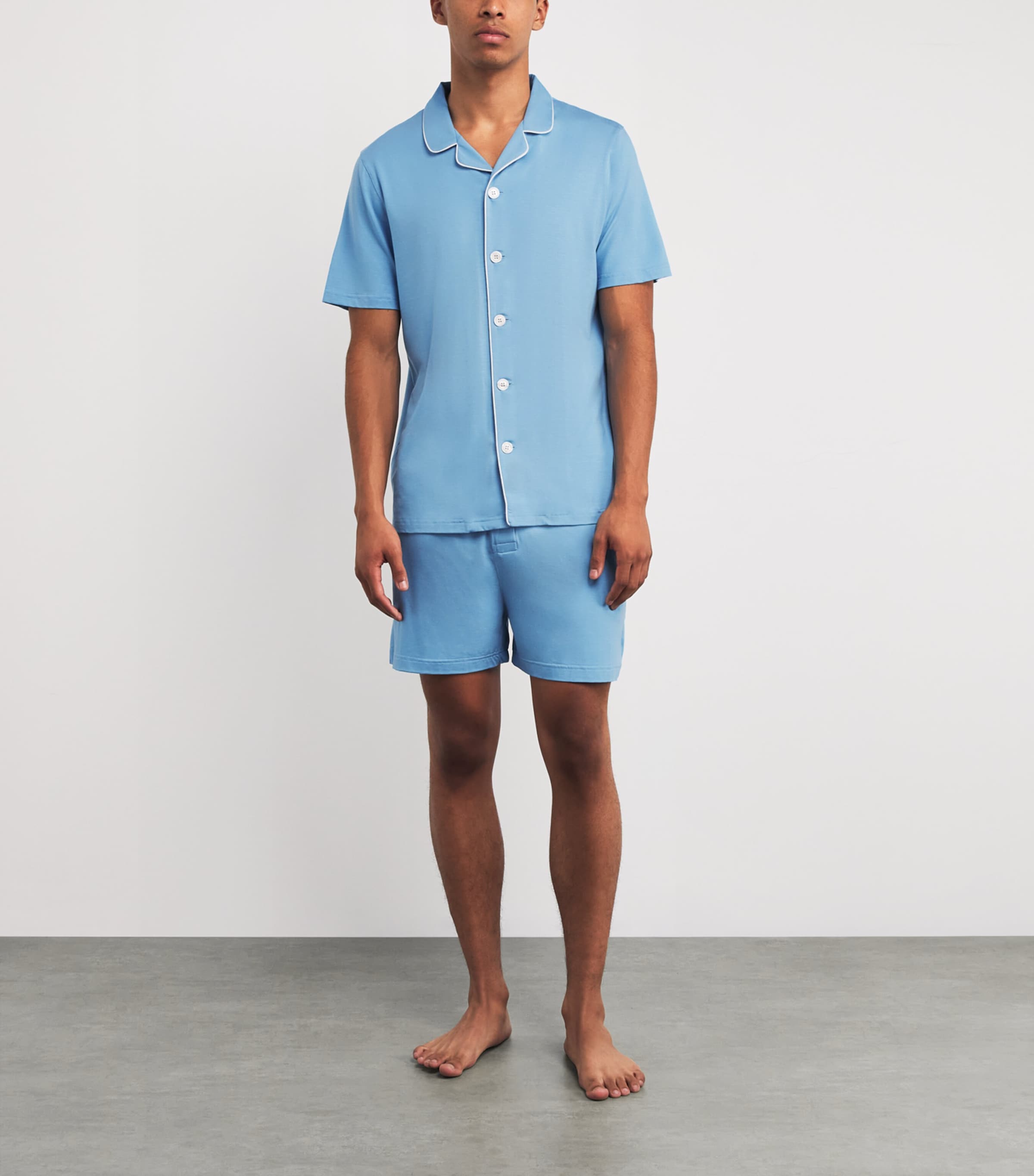 Micromodal Short Basel Pyjama Set 021 BLUE Image 2