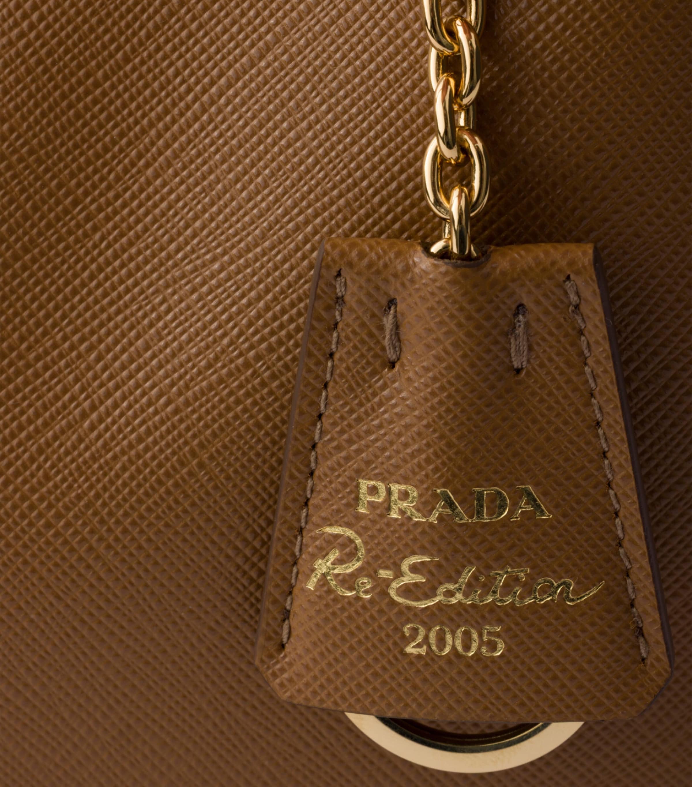 Prada Mini Saffiano Leather Re-Edition 2005 Top-Handle Bag Brown Image 6