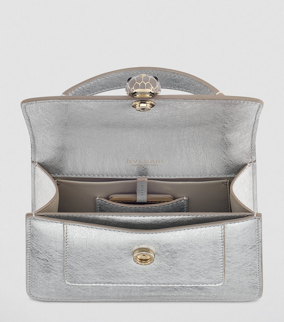 Bvlgari Mini Metallic Serpenti Forever Top-Handle Bag Silver Image 7