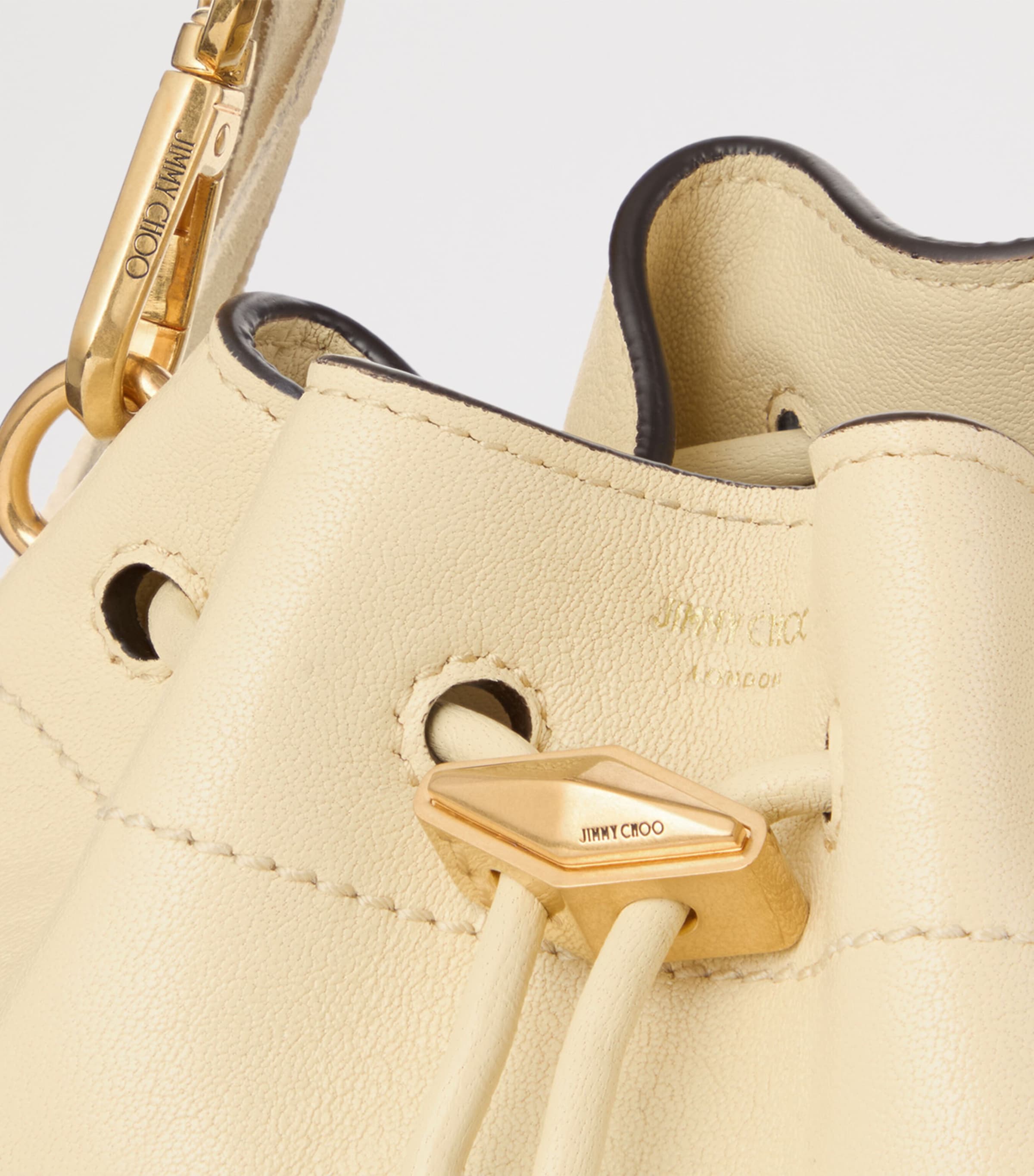 Jimmy Choo Beige Small Leather Cinch Shoulder Bag | Harrods US