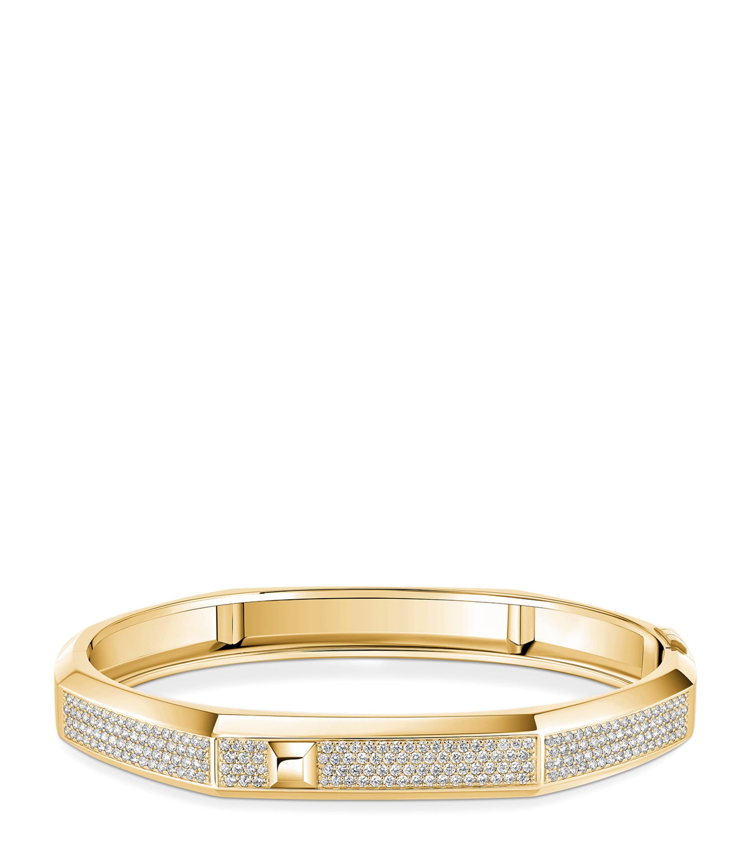 Messika Moderniste Medium Yellow Gold and Diamond Pavé Bangle (1.25ct) Yellow Gold Image 1