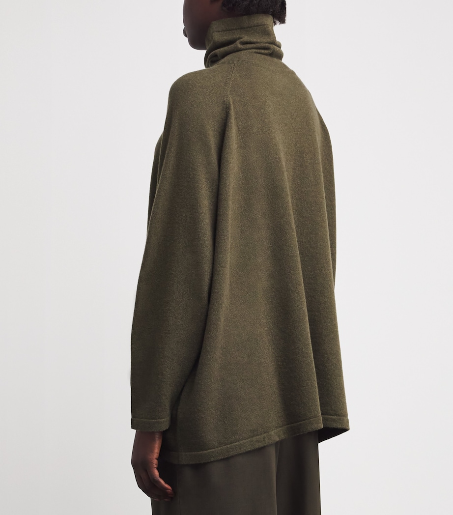 Cashmere Raglan-Sleeve Rollneck Sweater ANTQBRNZ Image 4