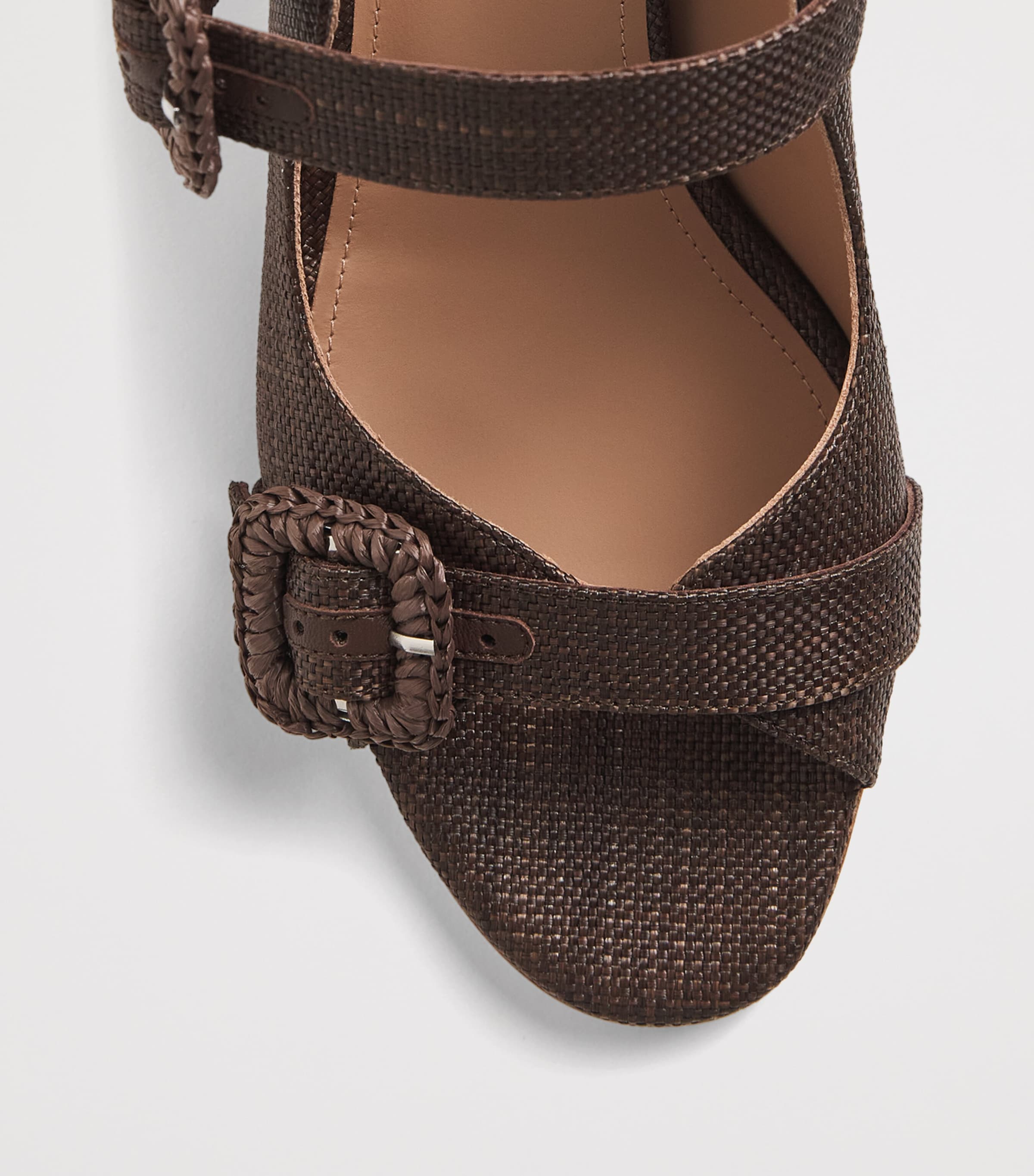 Malone Souliers Raffia Kimmy Heeled Mules 45 Dark Brown Image 6