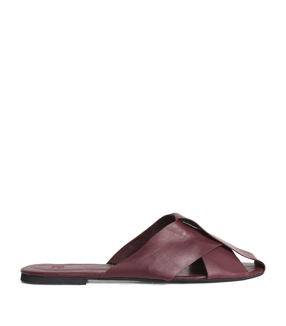 Leather Mules BURGUNDY Image 1