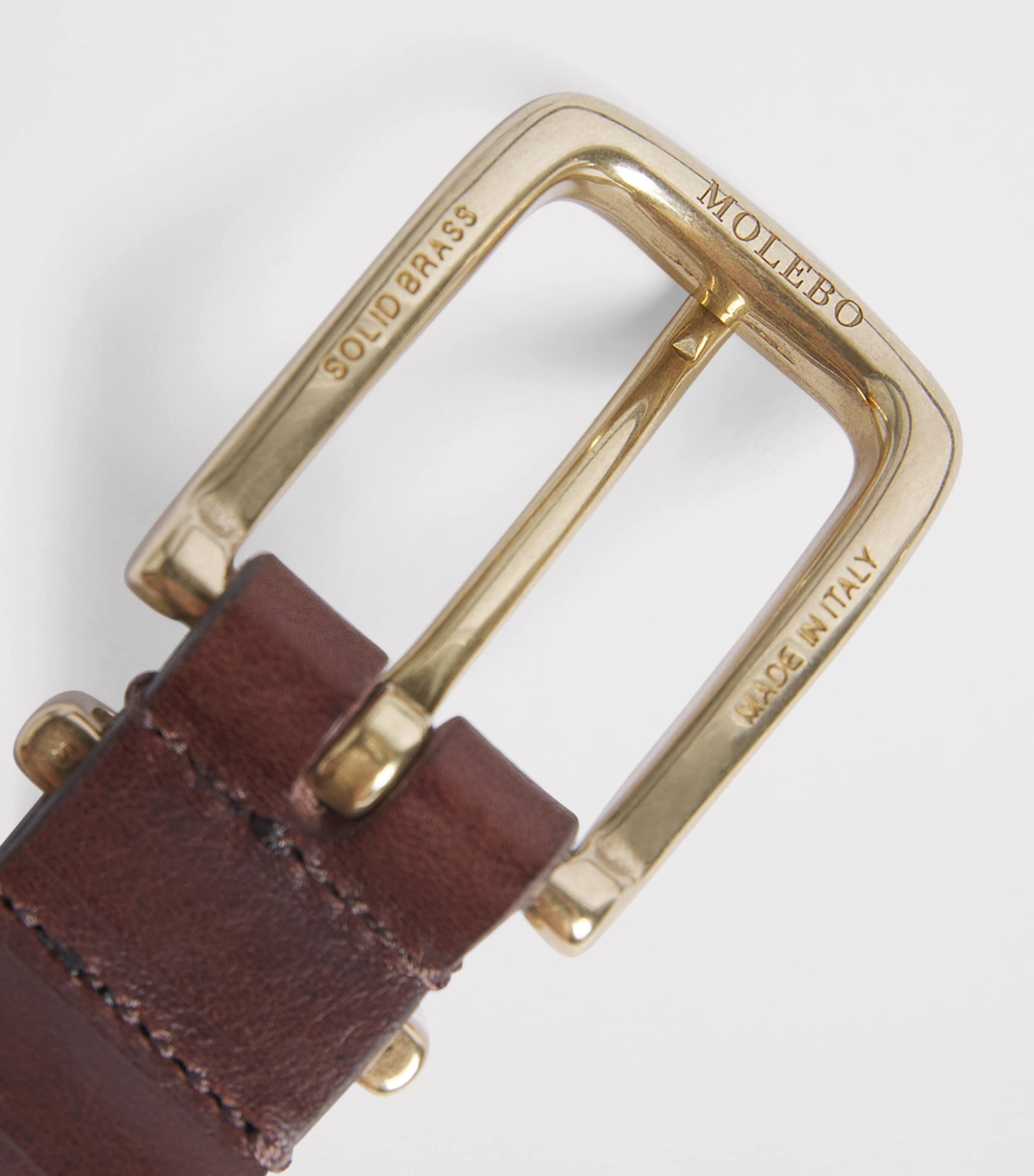 Molebo Leather Double-Loop Western Belt Brown Leather Image 3