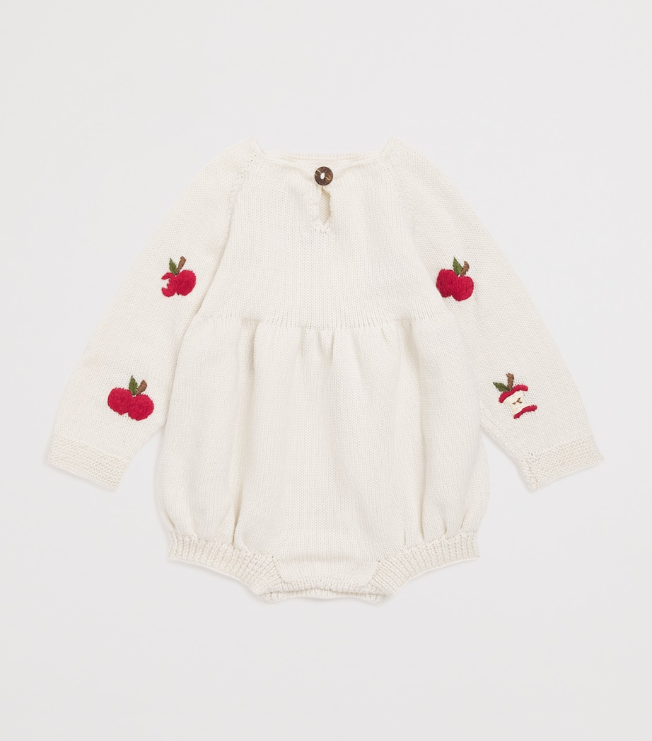 Merino Wool Apple Bodysuit (0-36 Months) CREAM WHITE Image 2