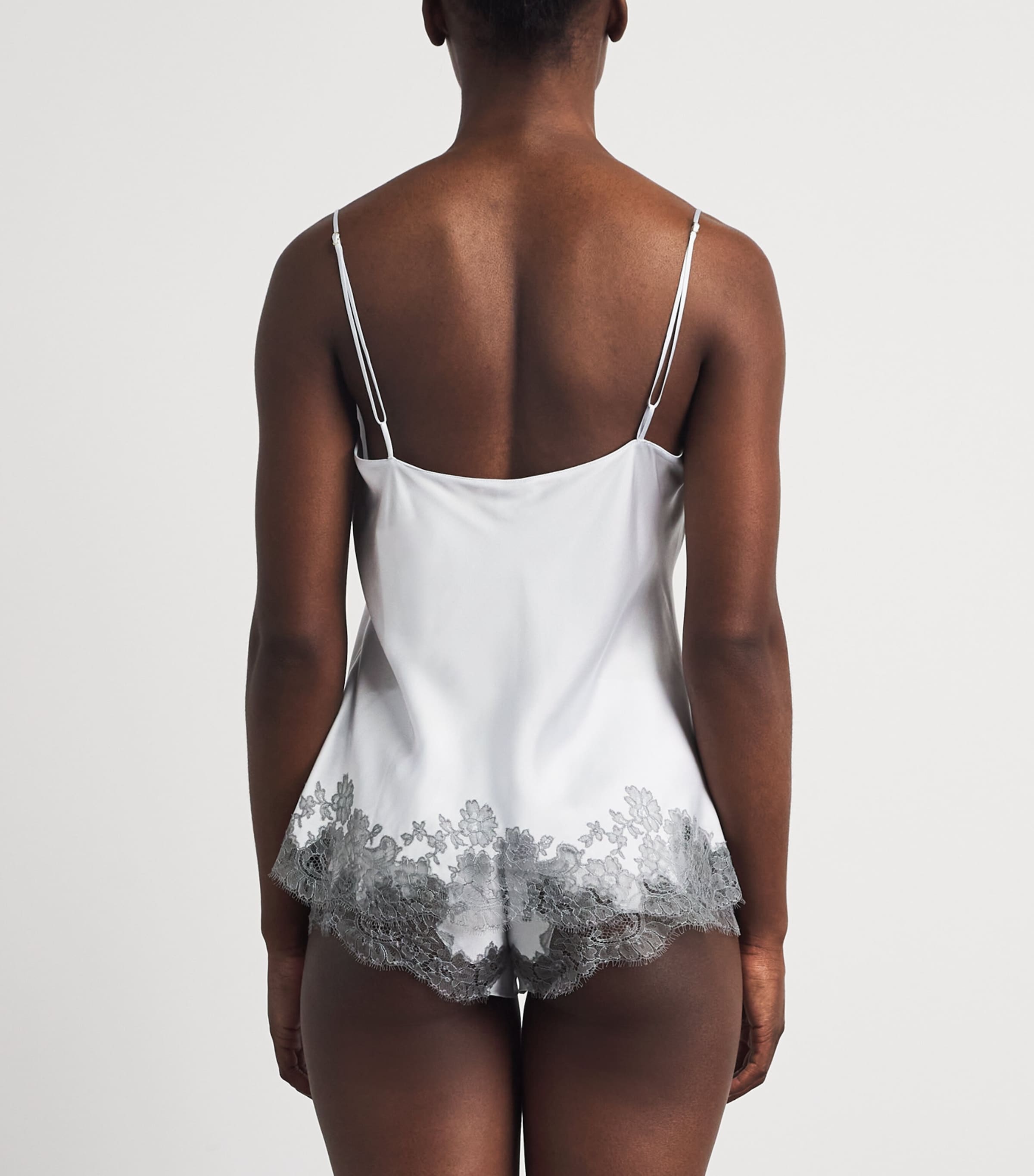 Carine Gilson Womens Silk Cérès Lace Camisole Silvergrey Image 5