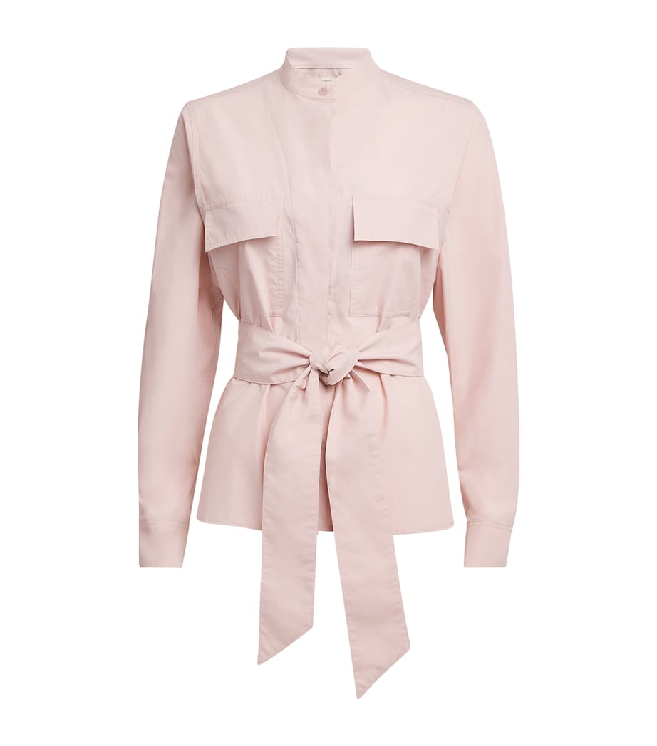 Weekend Max Mara Womens Cotton Tie Shirt Pink Image 1