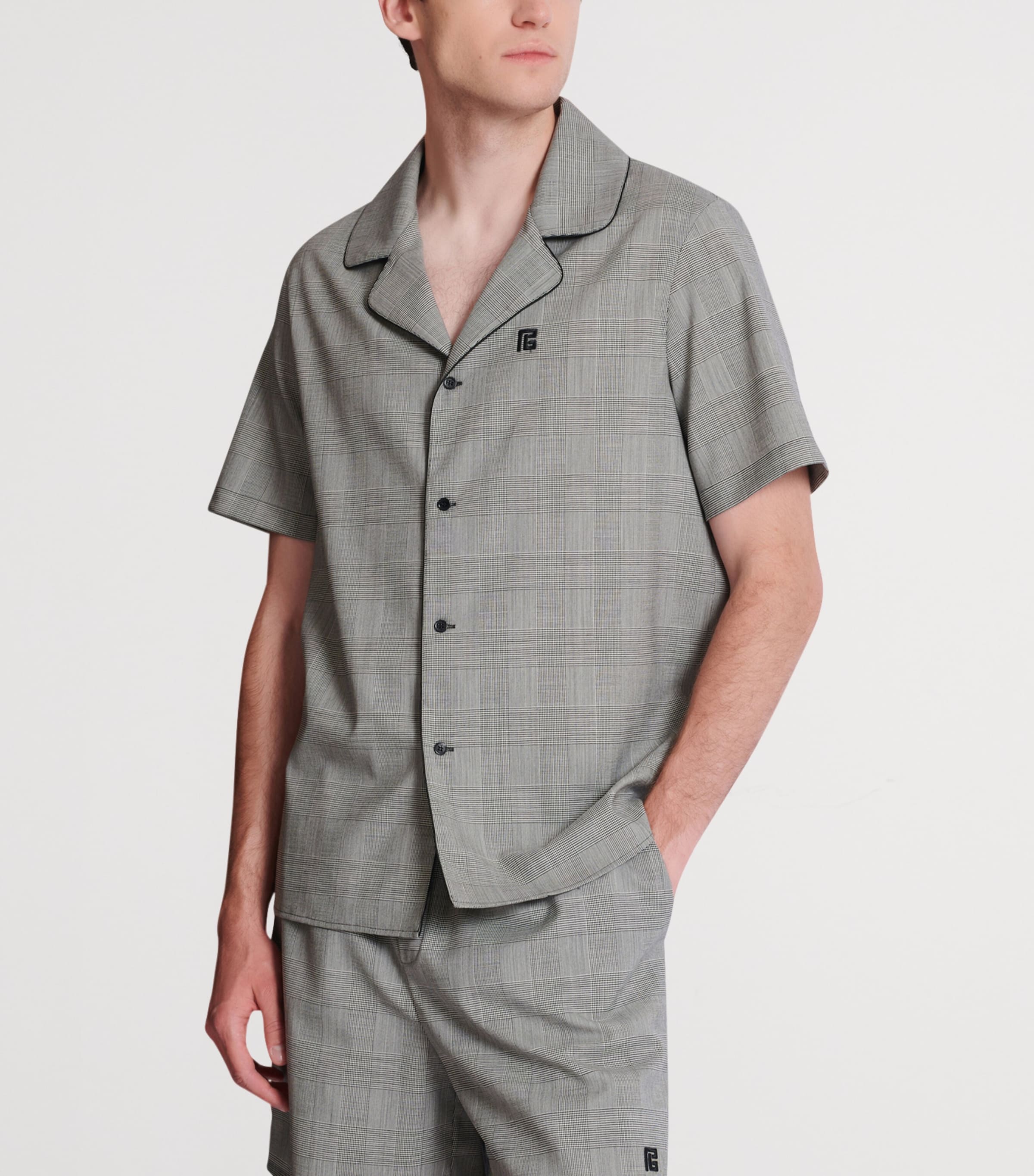Virgin Wool Check Shirt EAB NOIR/BLANC Image 5