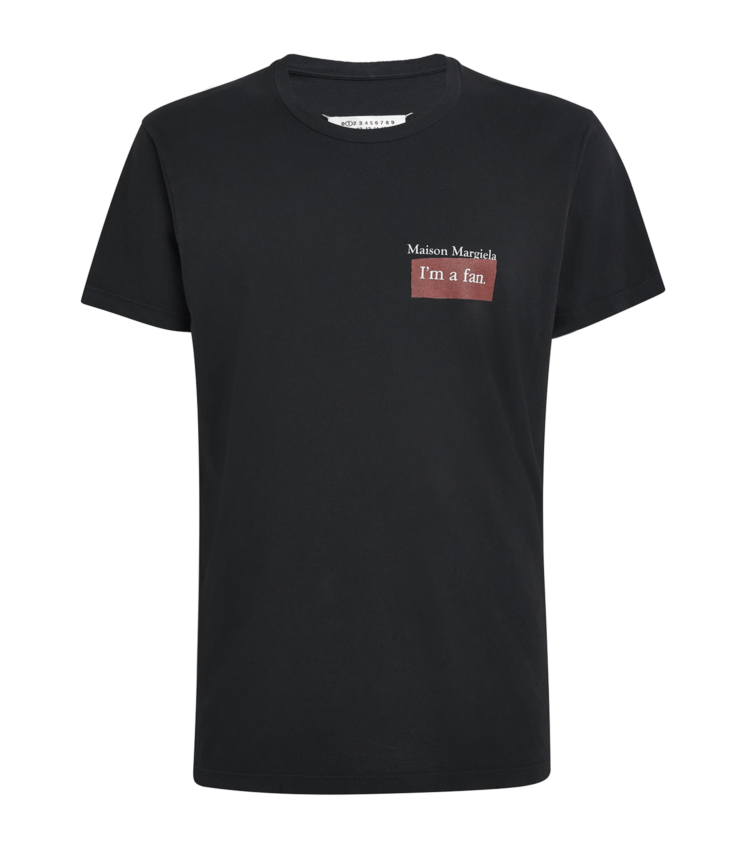 Maison Margiela Charcoal Brand-print Crewneck Cotton-jersey T-shirt In Black