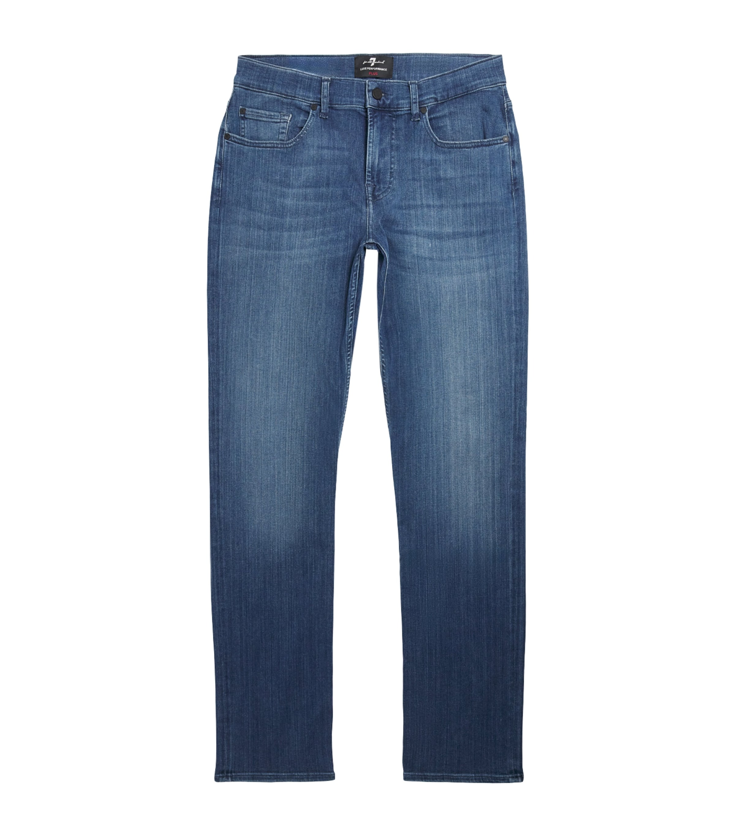 7 For All Mankind Mens Standard Straight Jeans Mid Blue Image 1