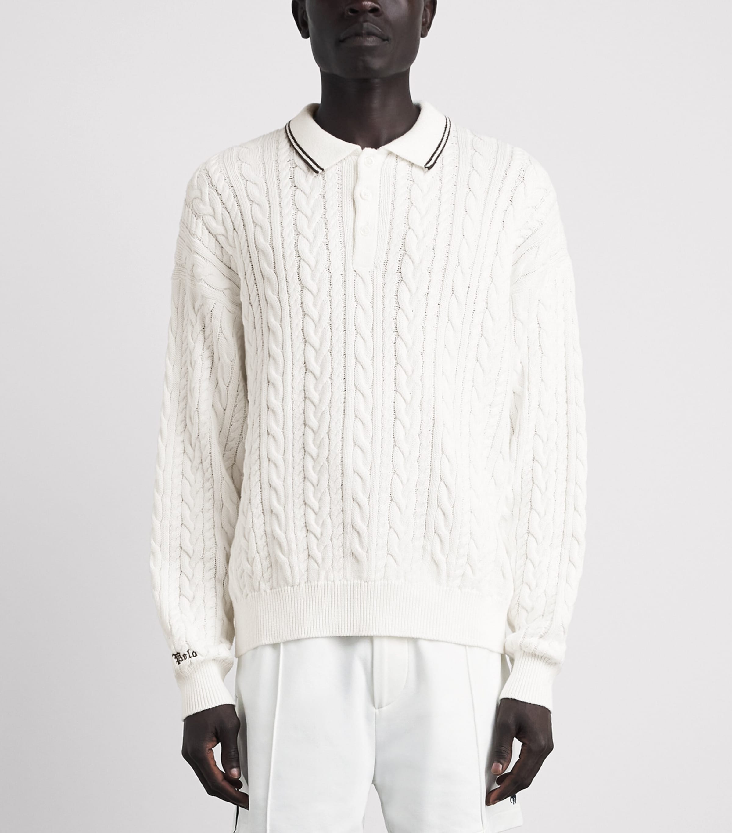 Polo Ralph Lauren Mens Cotton-Linen Cable-Knit Sweater Trophy Cream Image 4
