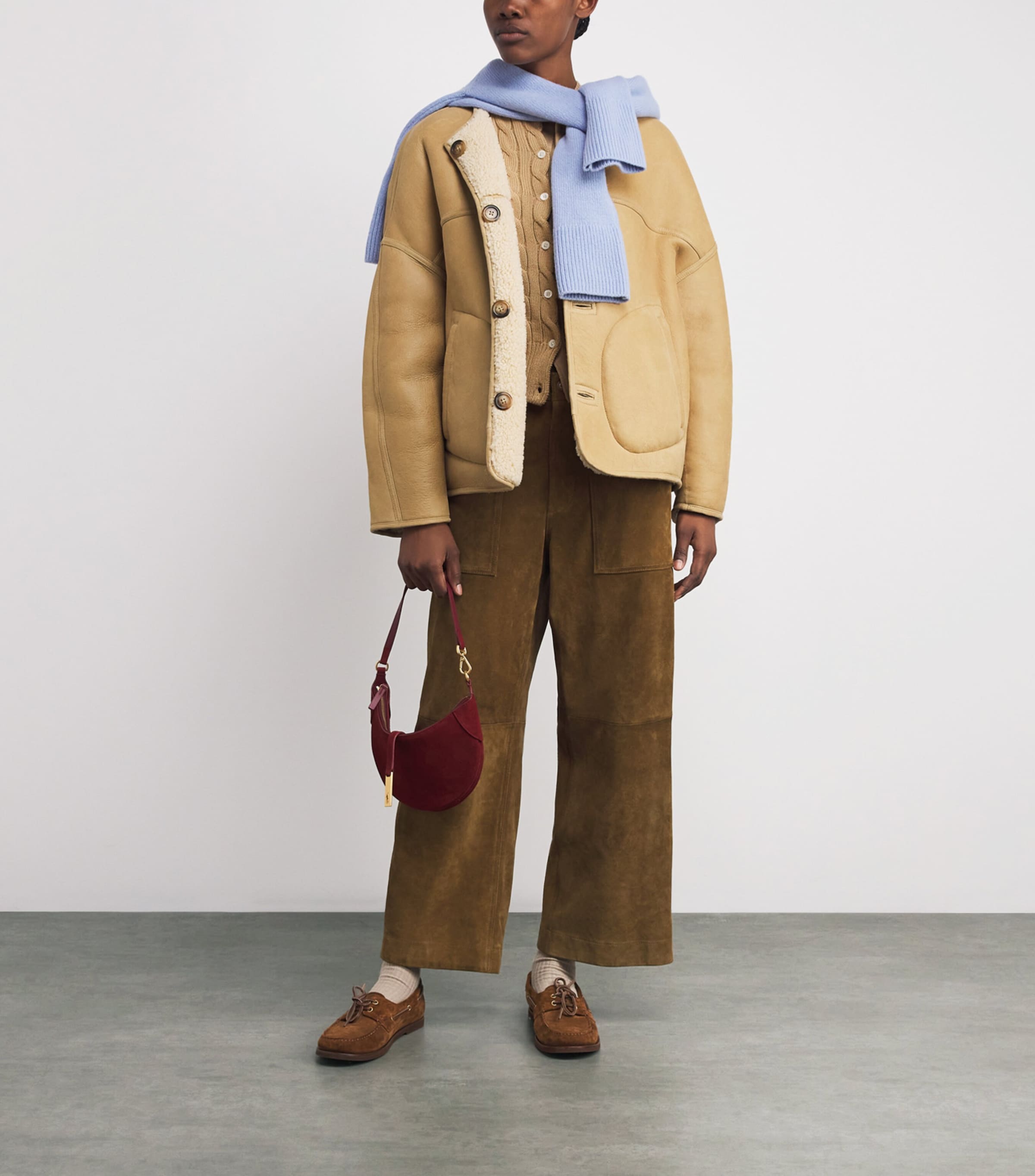 Shearling Reversible Jacket TAUPE/CREAM Image 2