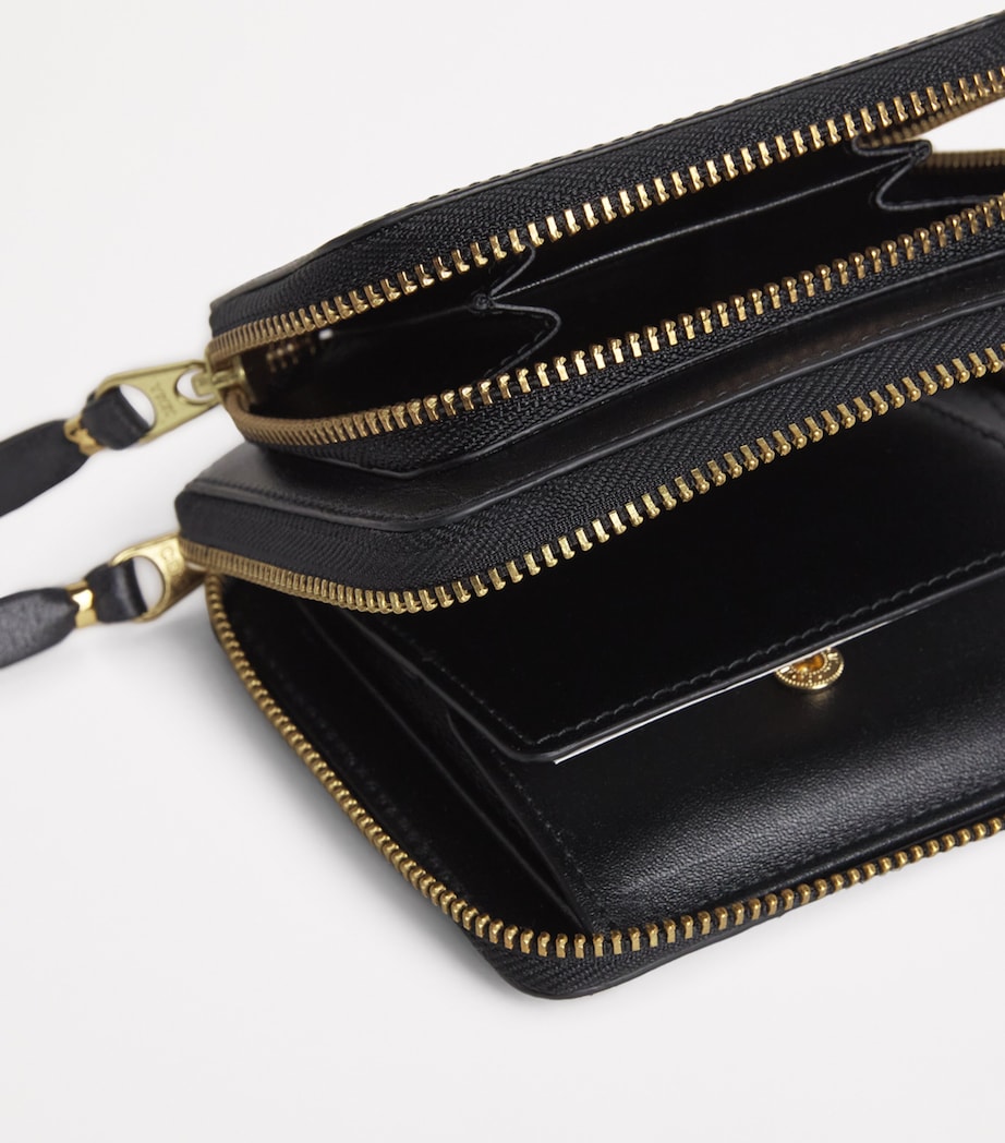 Leather Zipped Wallet BLACK Image 4