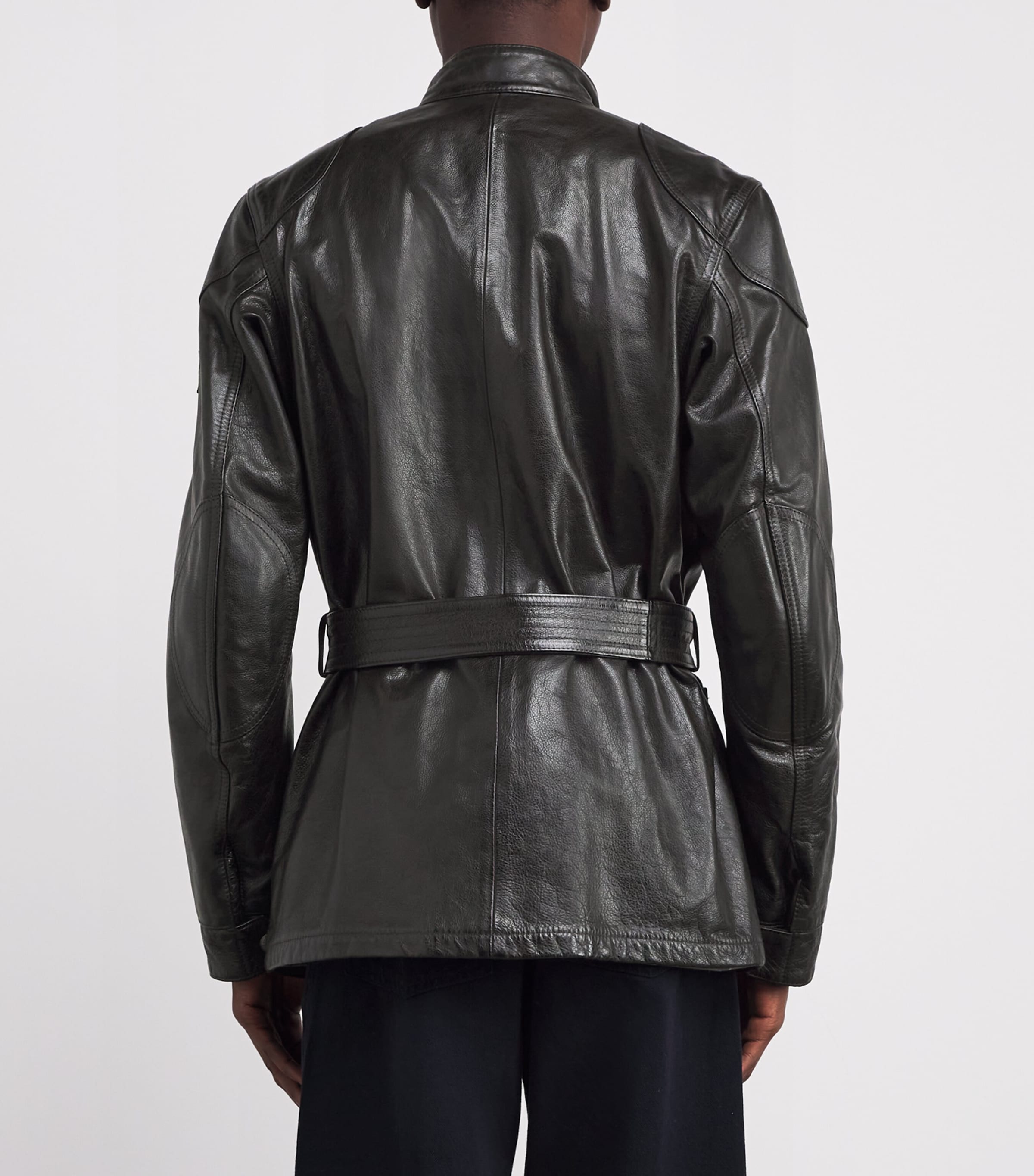 Belstaff Black Leather Trailmaster Panther Jacket | Harrods AU