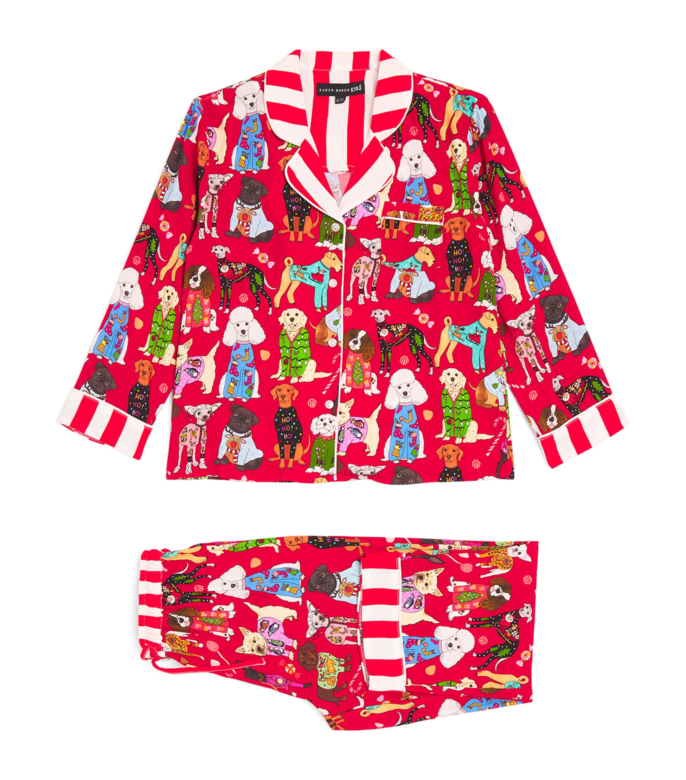 Shop Karen Mabon Ecovero Woof Xmas Pyjama Set In Red