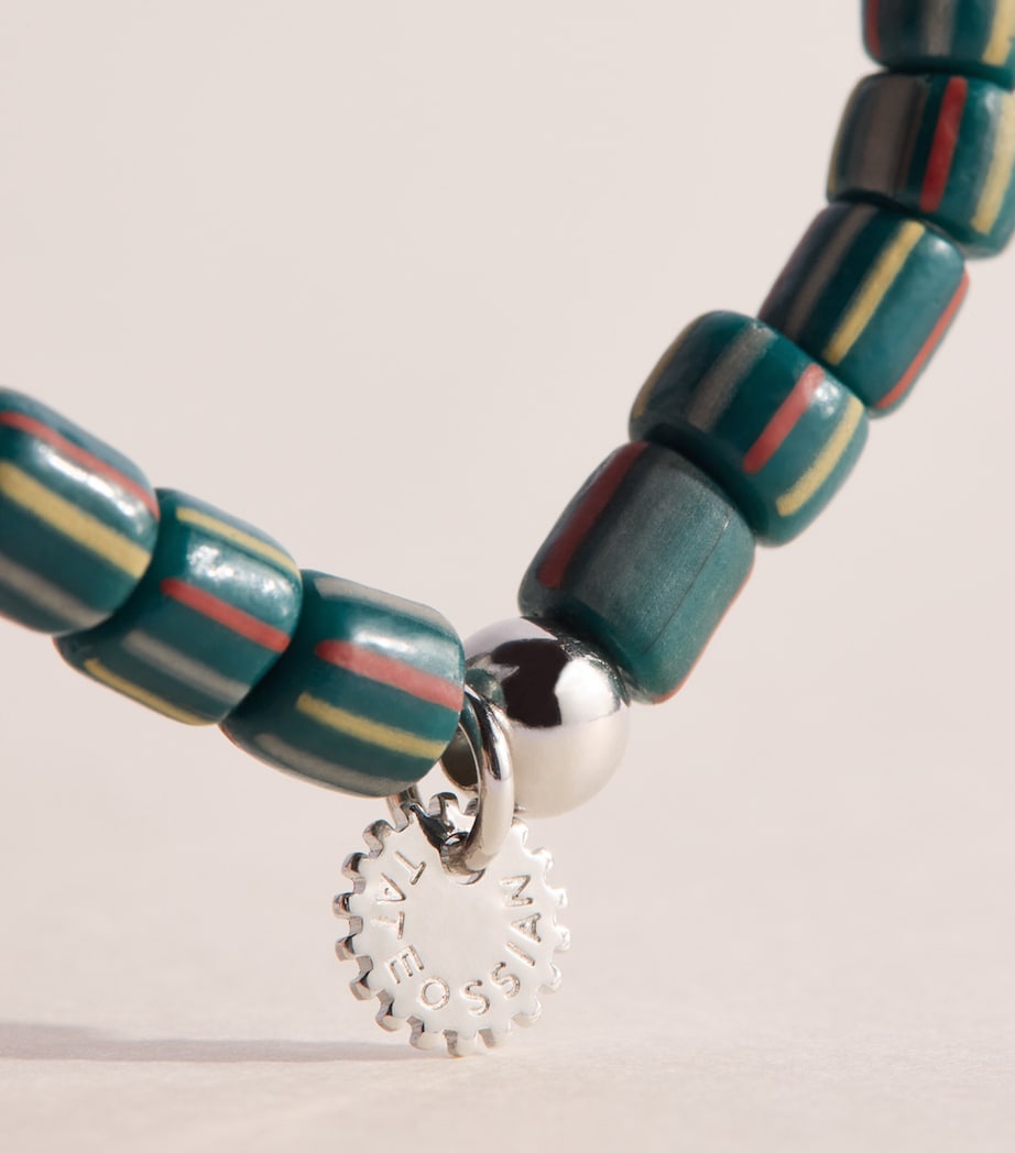 Tateossian Mini Rigato Java Stripes Beaded Bracelet Green Image 3