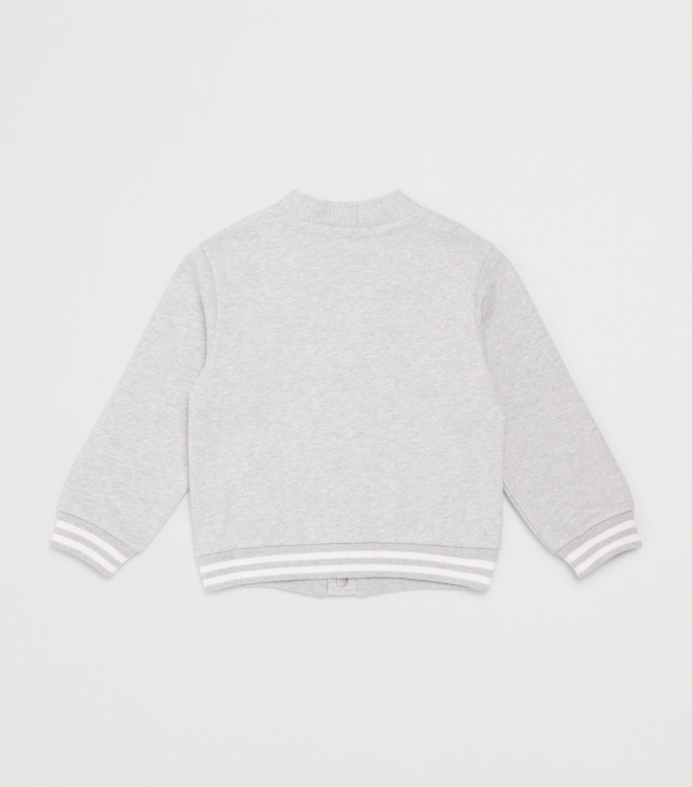Eleventy Kids Cotton Logo Bomber Jacket (4 Years) Gri Mel/avorio Image 2