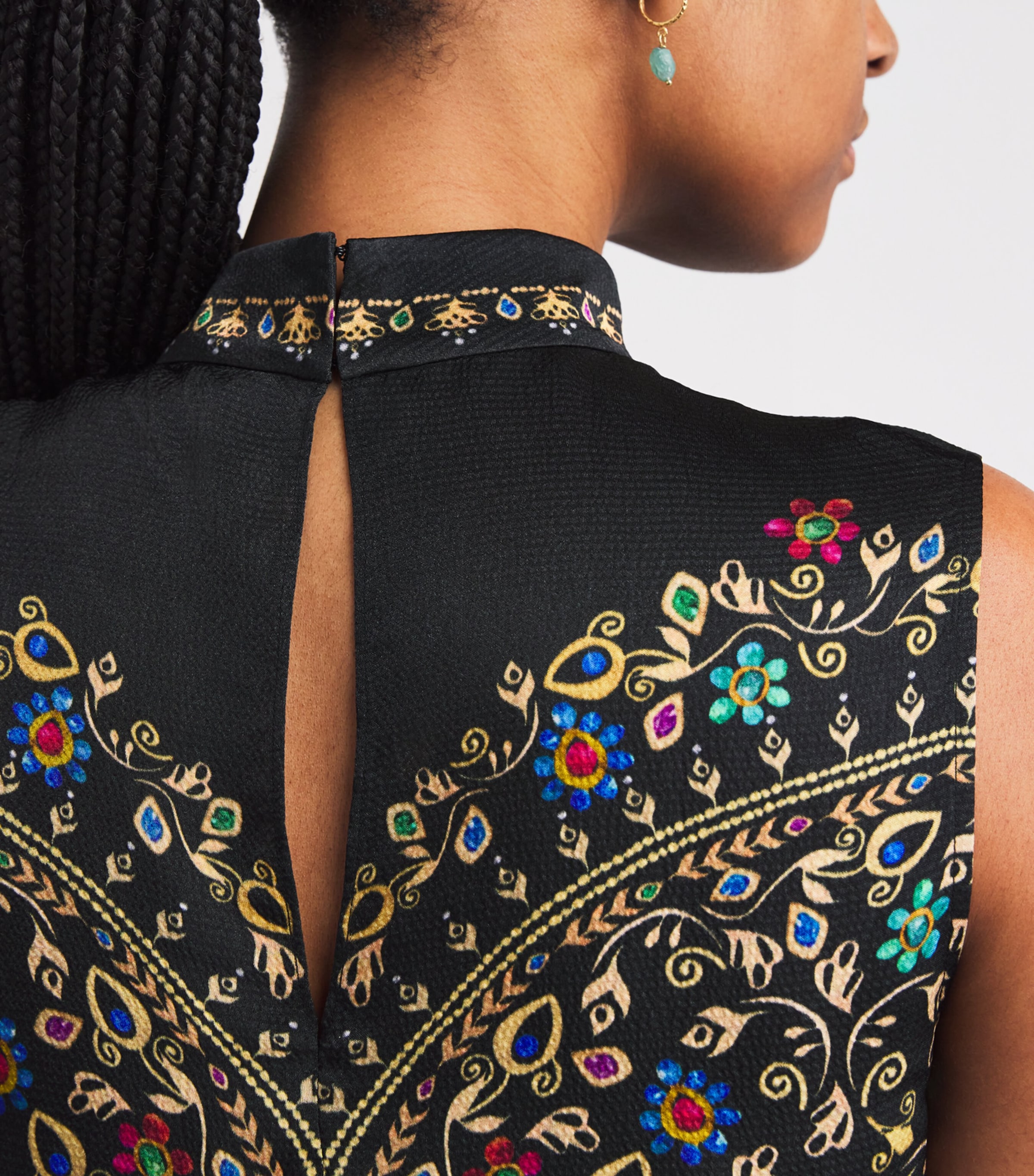 Satin Pendant Stripe Cropped Ren Blouse 2345-PENDANT BORDER Image 6