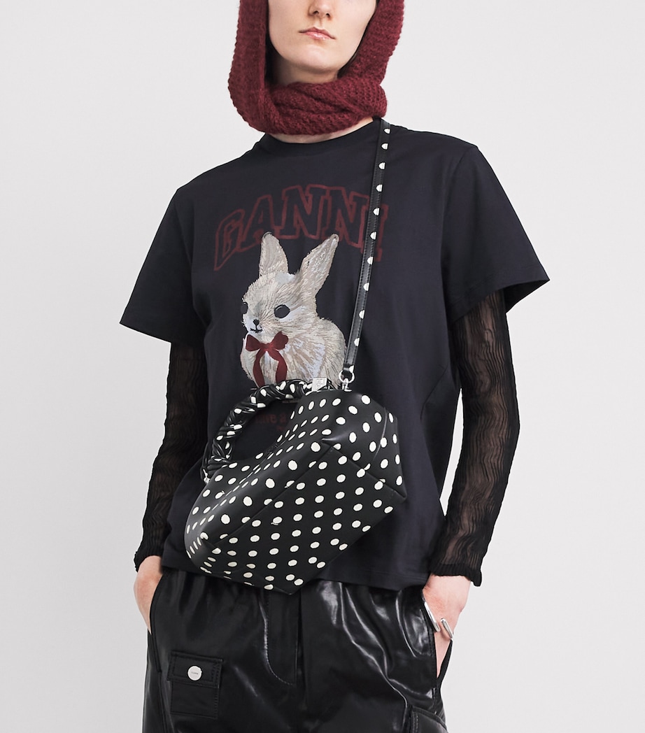 Small Polka-Dot Bou Top-Handle Bag 099 BLACK Image 4