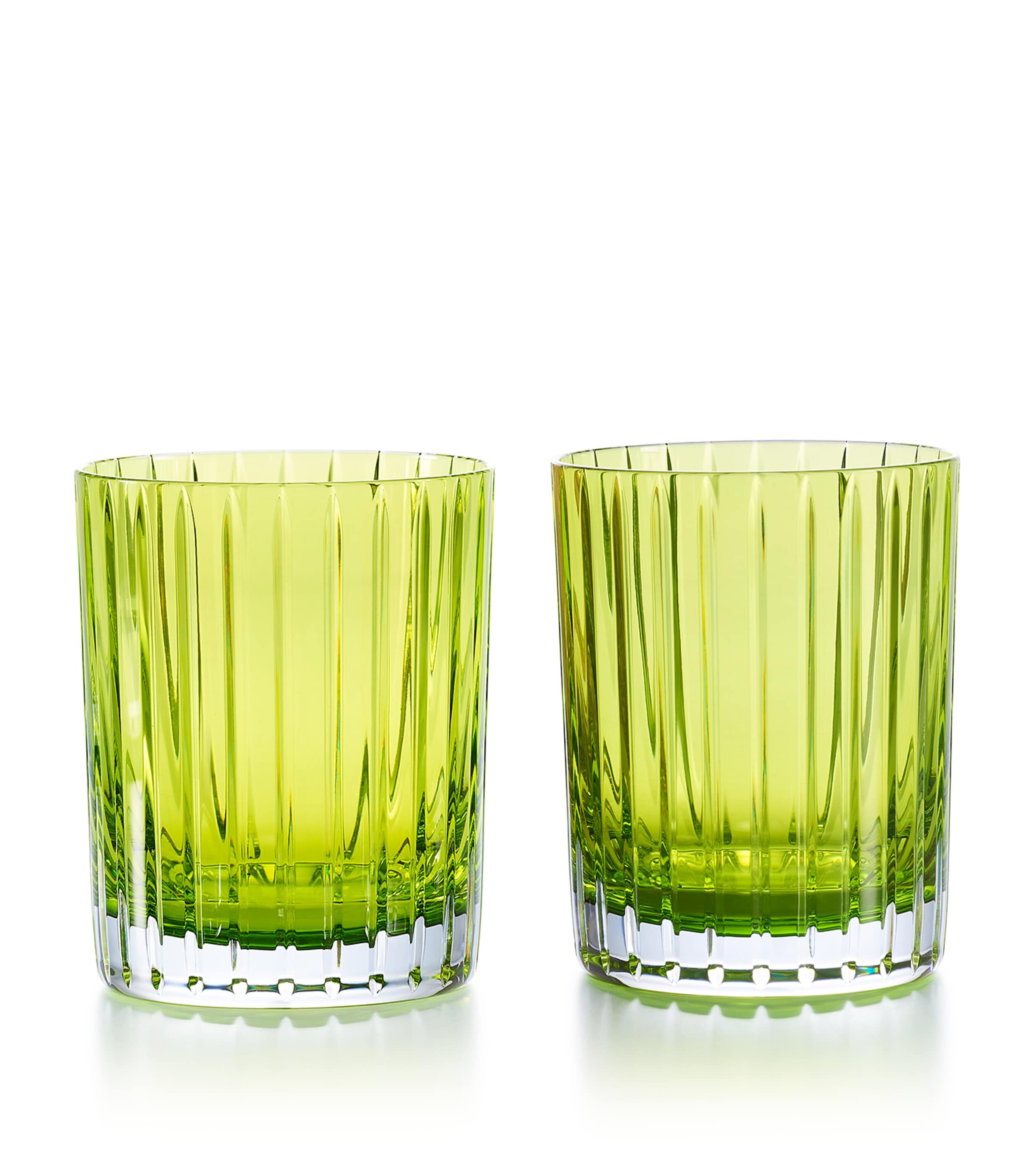 Baccarat Set Of 2 Large Harmonie Moss Tumblers In Clear
