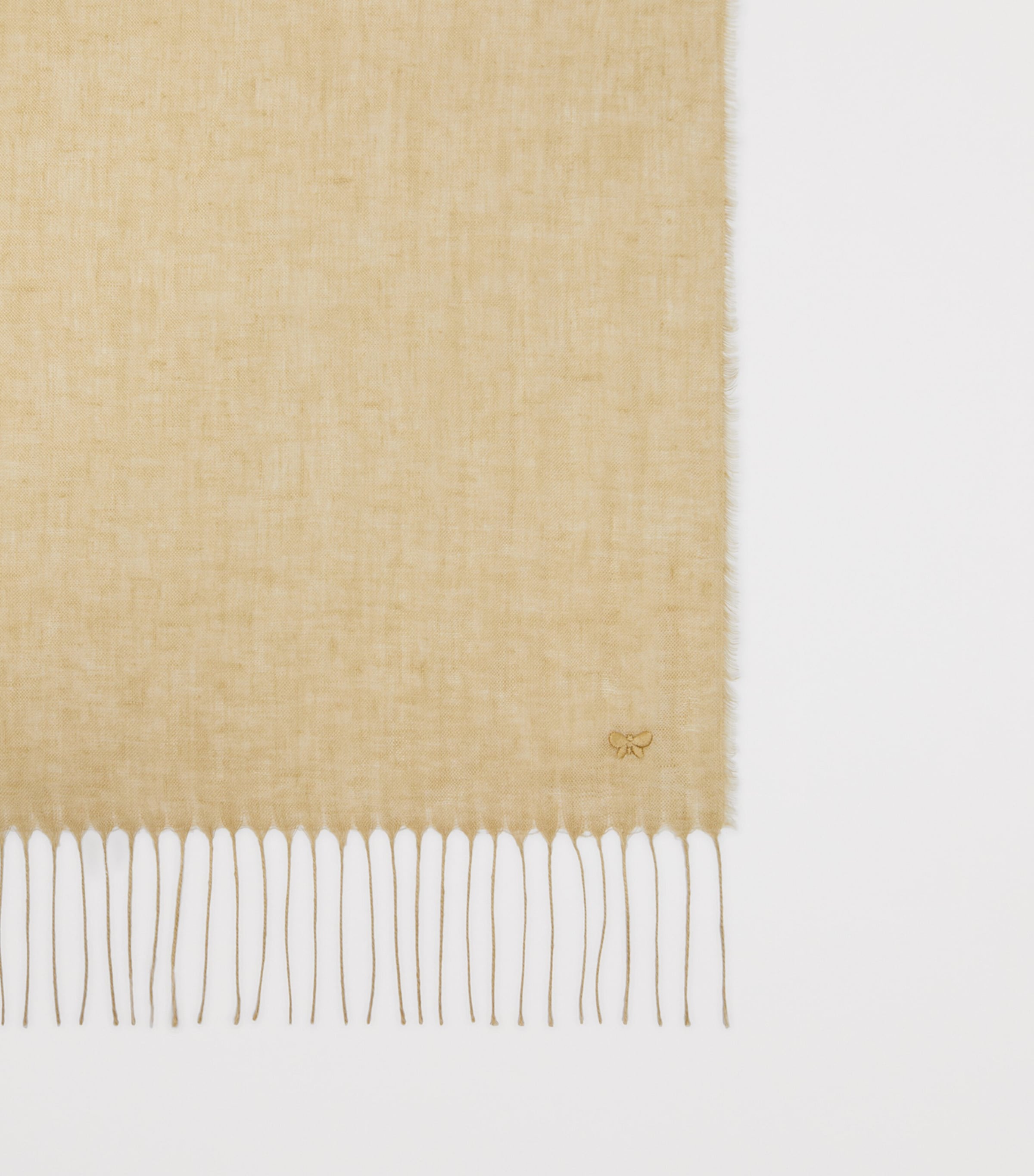 Weekend Max Mara Linen Fringe-Trim Scarf Beige Image 4