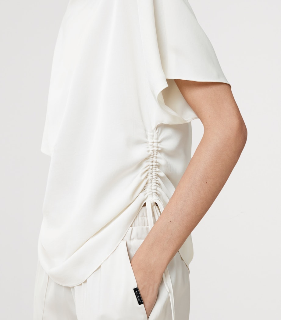 AllSaints Womens Leslie Draped Top Antique White Image 8