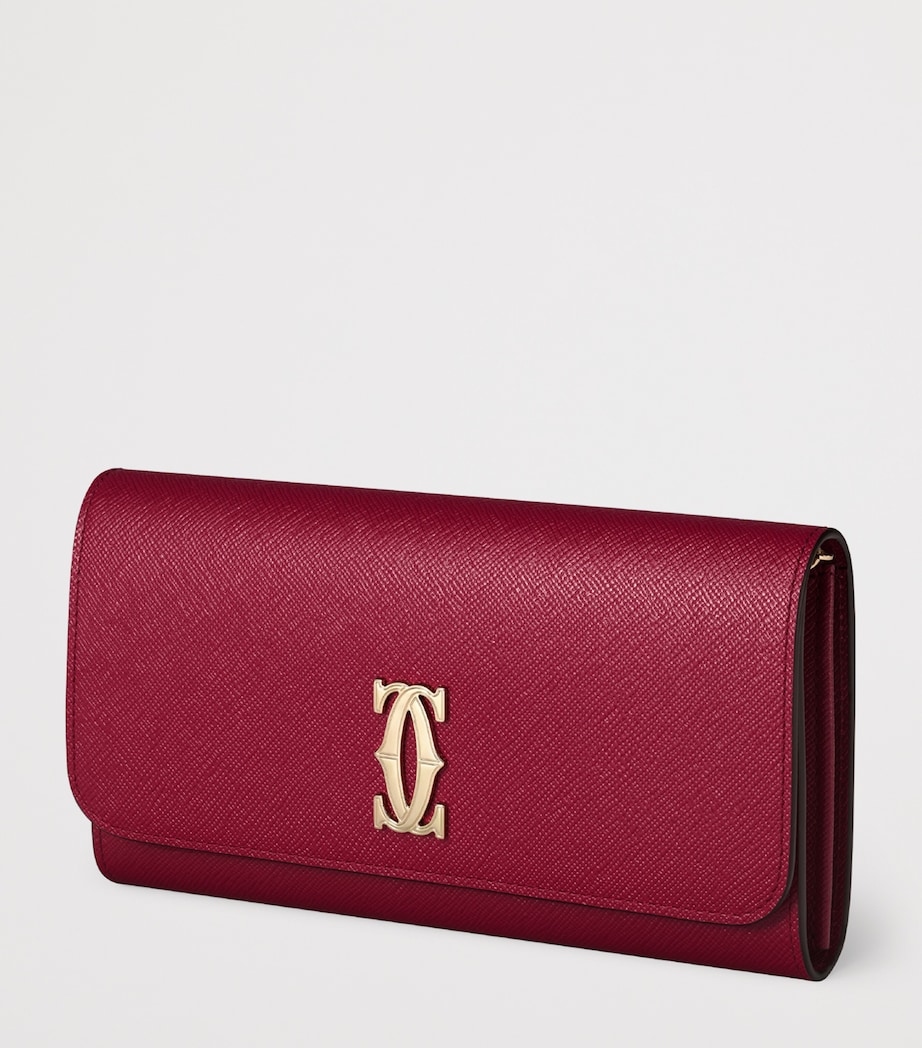 Cartier Leather C de Cartier Chain Wallet Red Image 2